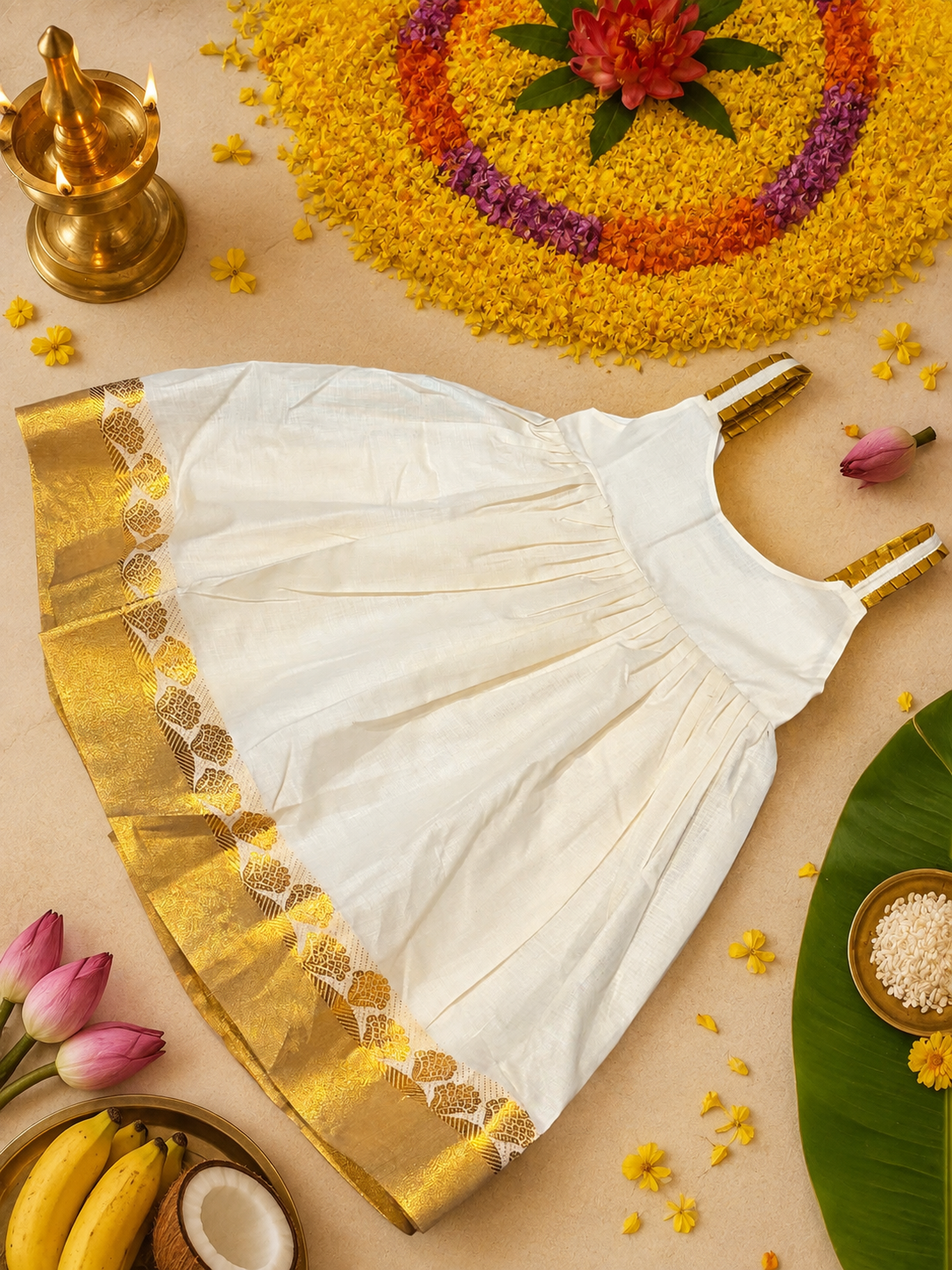Pleated shoulder frock