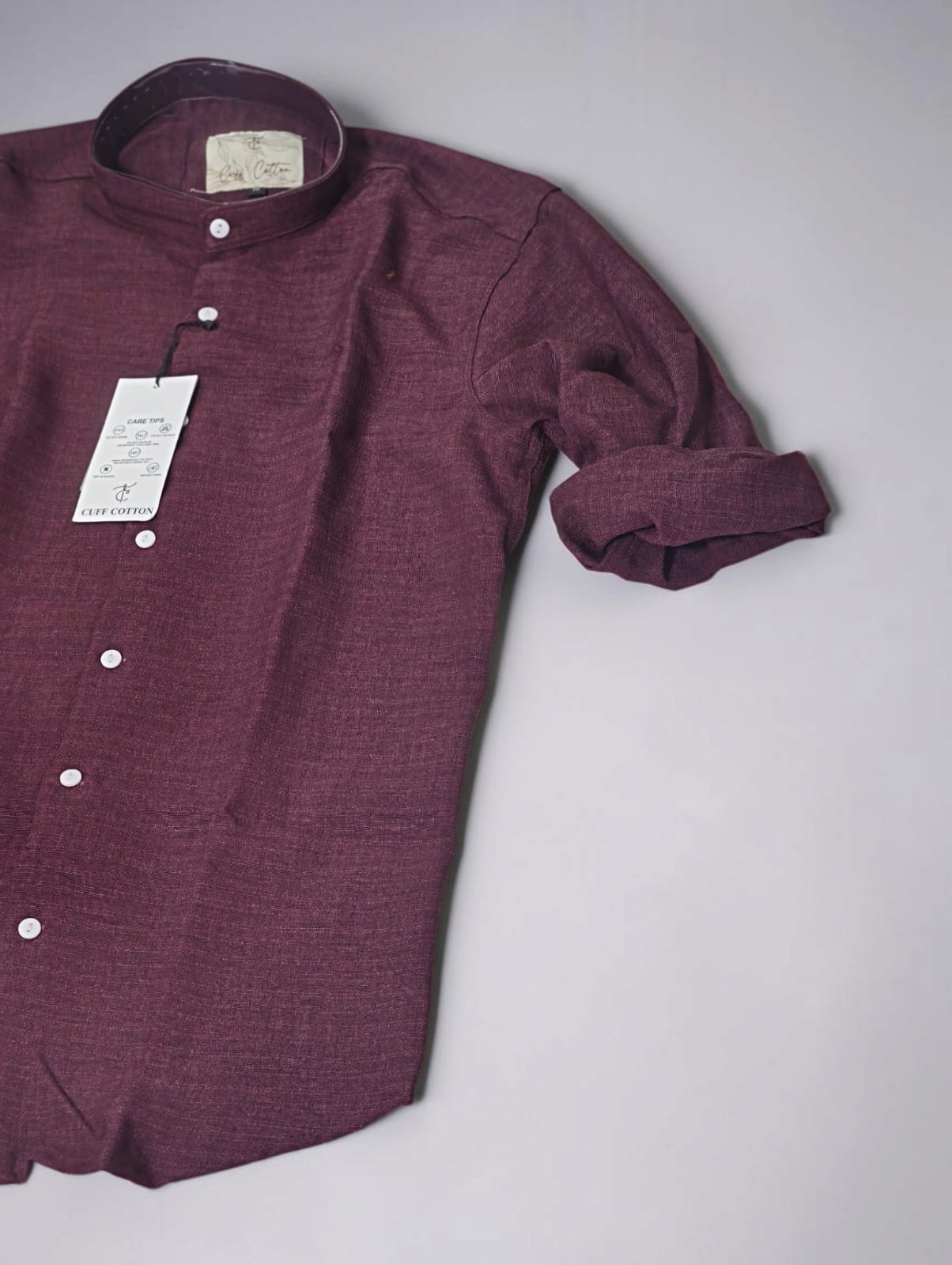 Soft Textured Linen-Blend Chinese Collar Shirt | Comfort wearing
