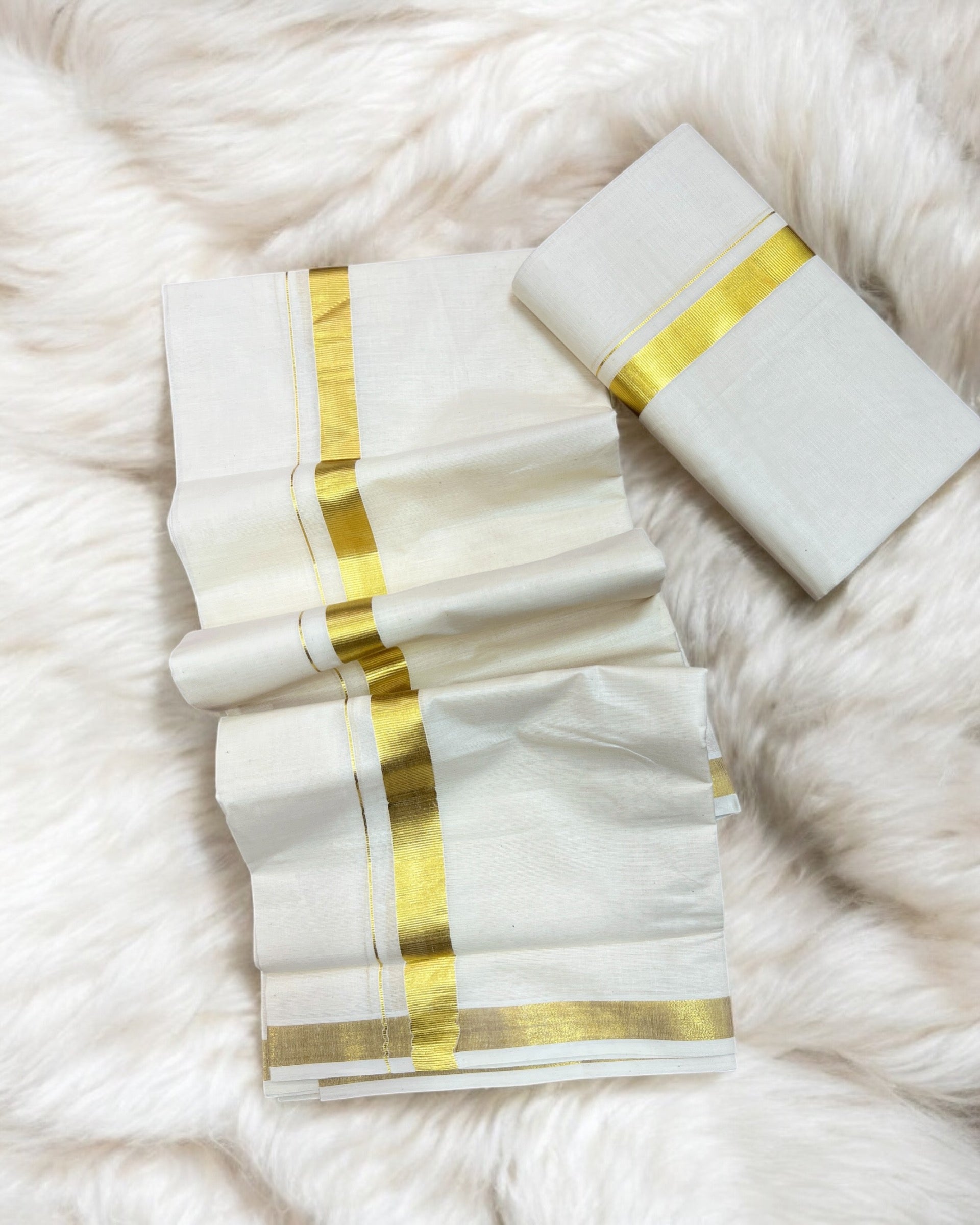 1 inch Pure Cotton Dhoti Original Kuthampully