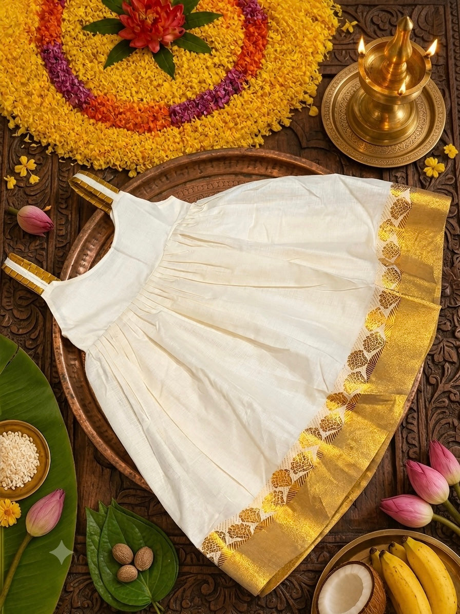 Pleated shoulder frock