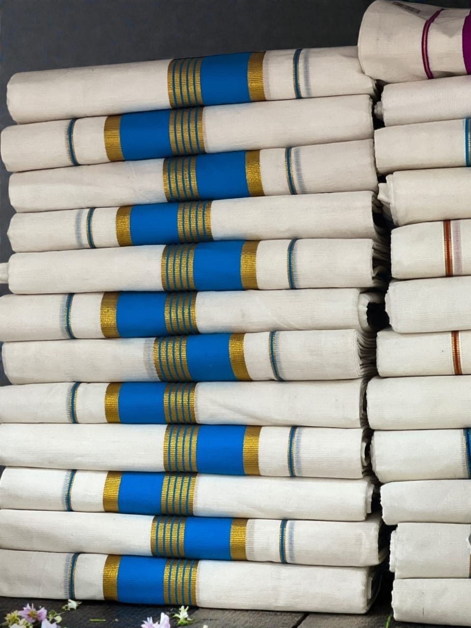 Thiruvathira Set Mundu Pure Cotton 2.80 mtr Extra length