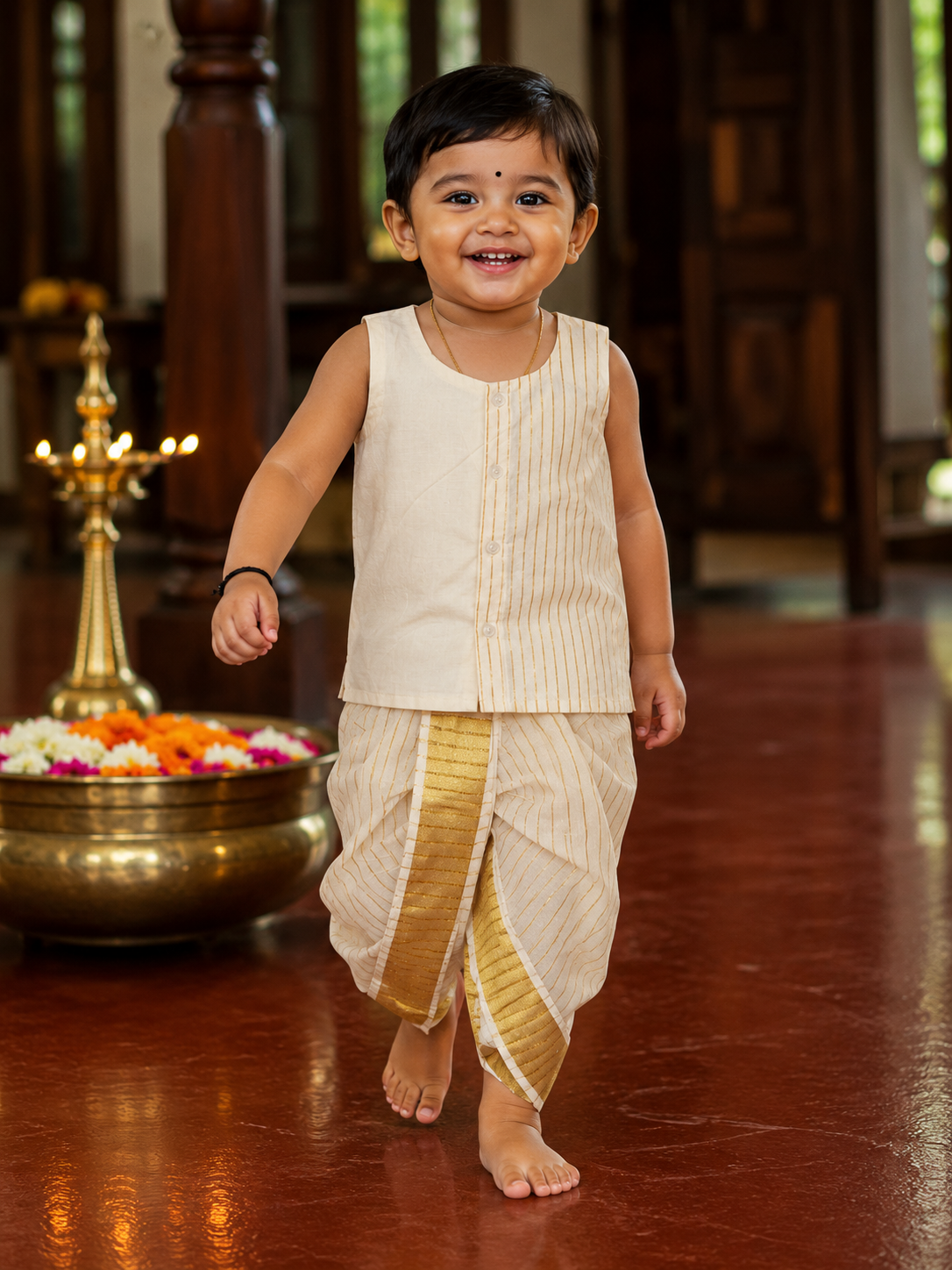 Boys Shirt with Angavasthram Dothi