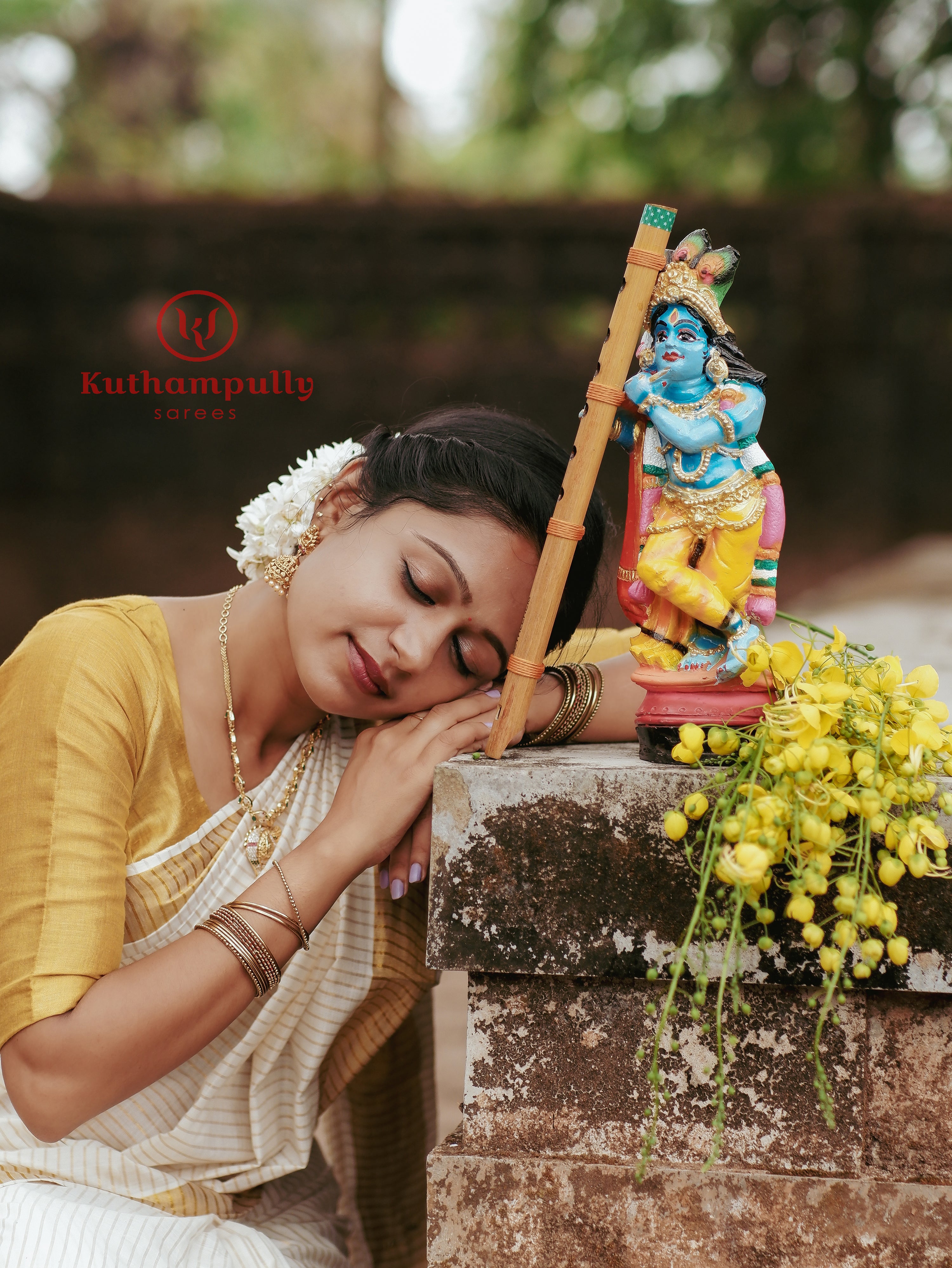 Kuthampully Full Stripe Saree Kerala saree 6.25mtr