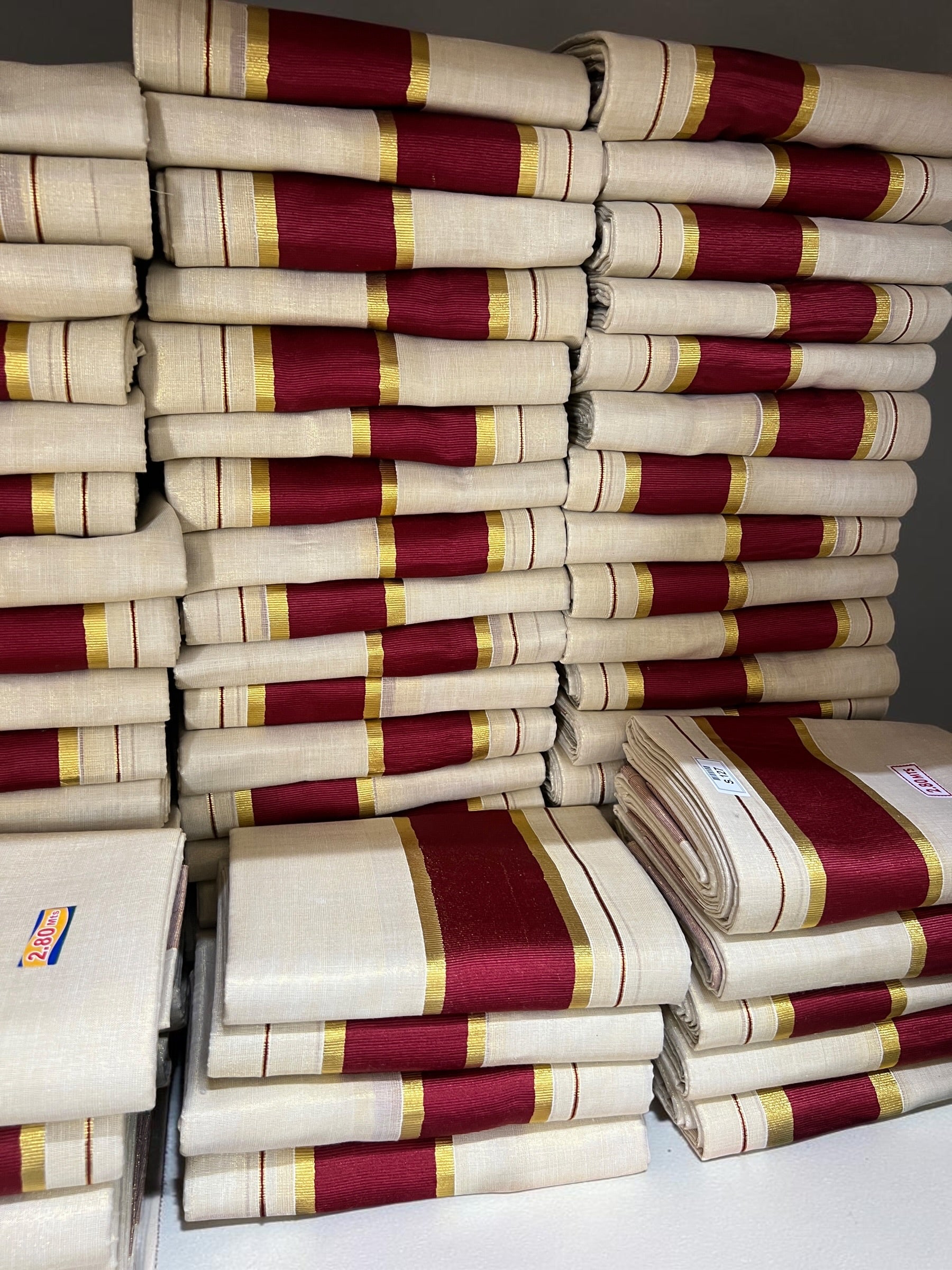 Tissue Color Set mundu With Kunjalam 2.80mtr