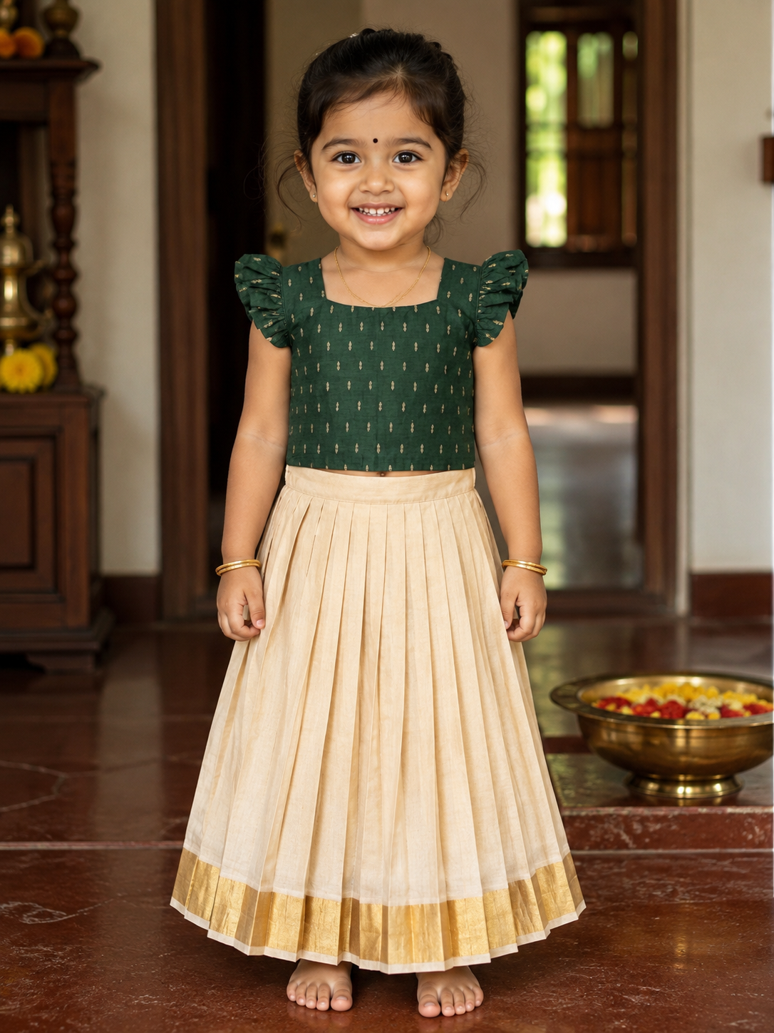 Kerala traditional Pattupavada -  kids wear