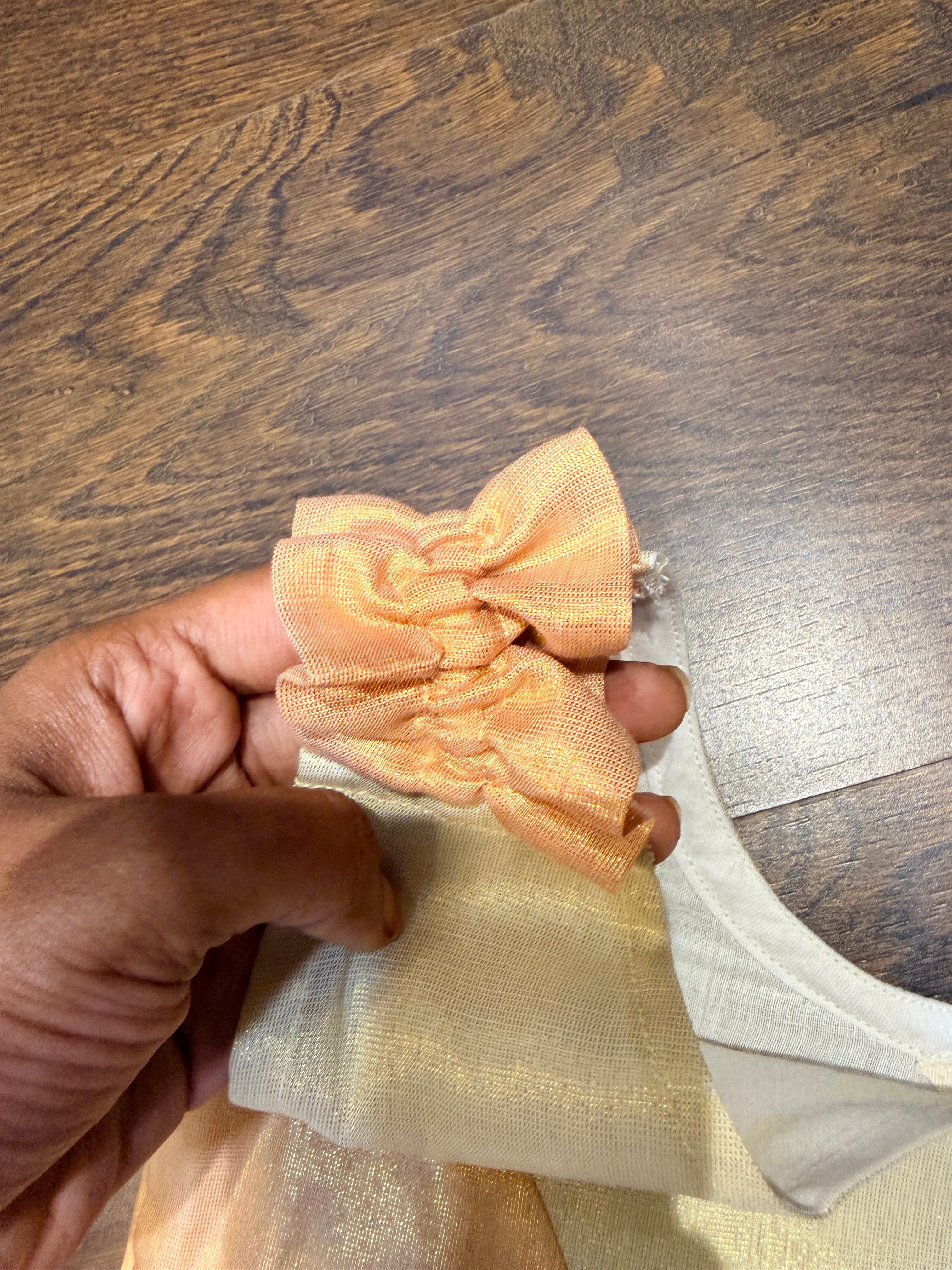 Orange Gold A-line Tissue Frock