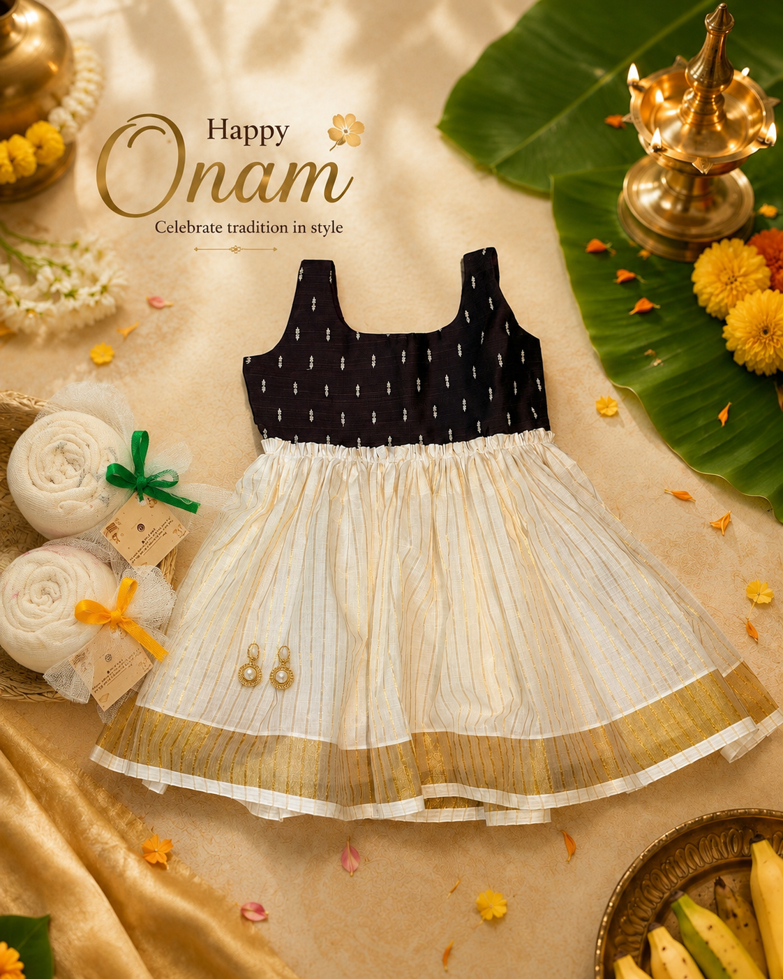 Rich Gathered Traditional Frock - Face Towel free