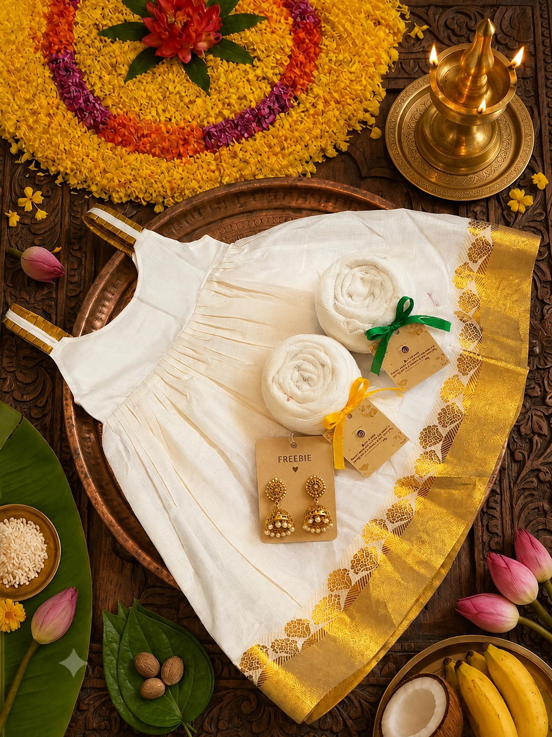 Pleated shoulder frock - free Face  Towel