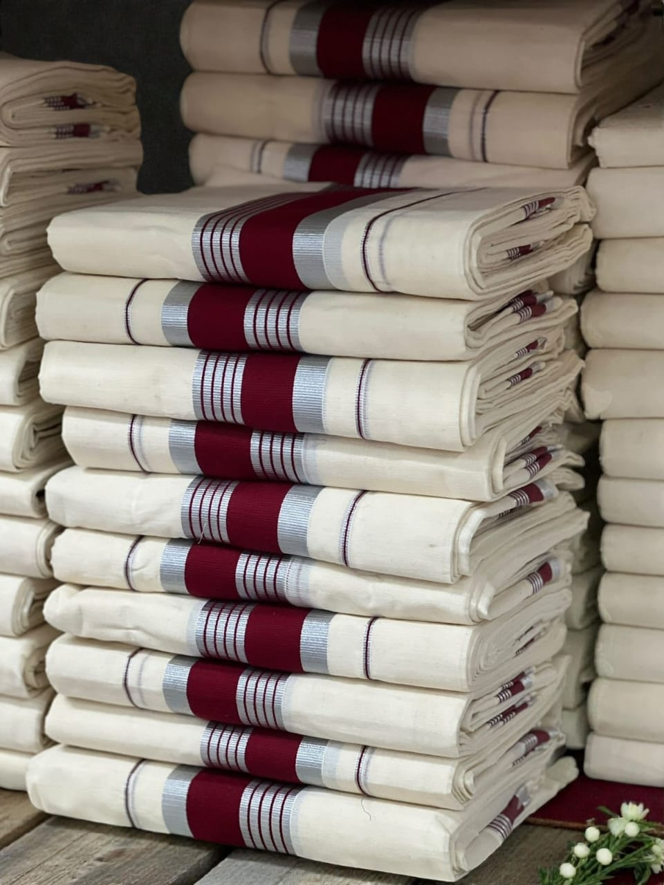 Thiruvathira Set Mundu Pure Cotton 2.80 mtr Extra length