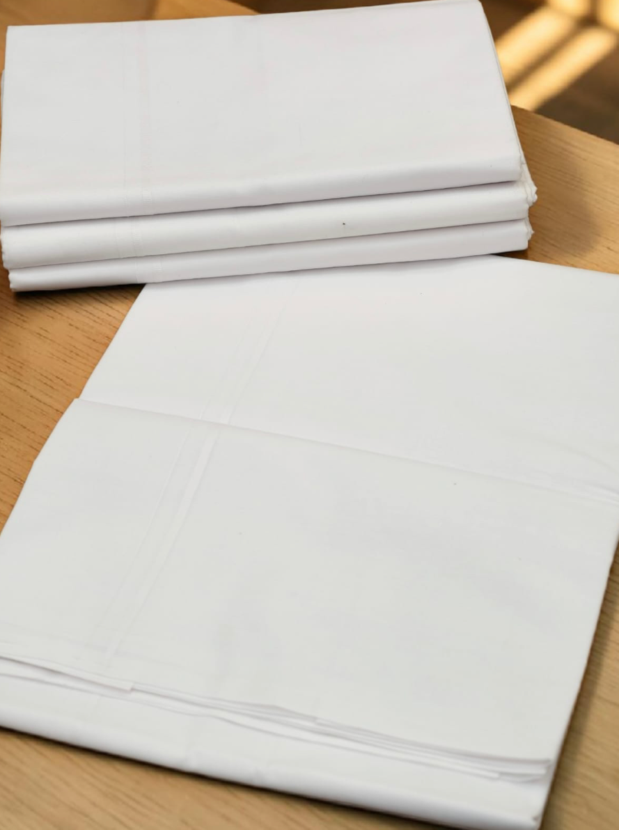 Single Pure Cotton White Border dhoti 2 meter