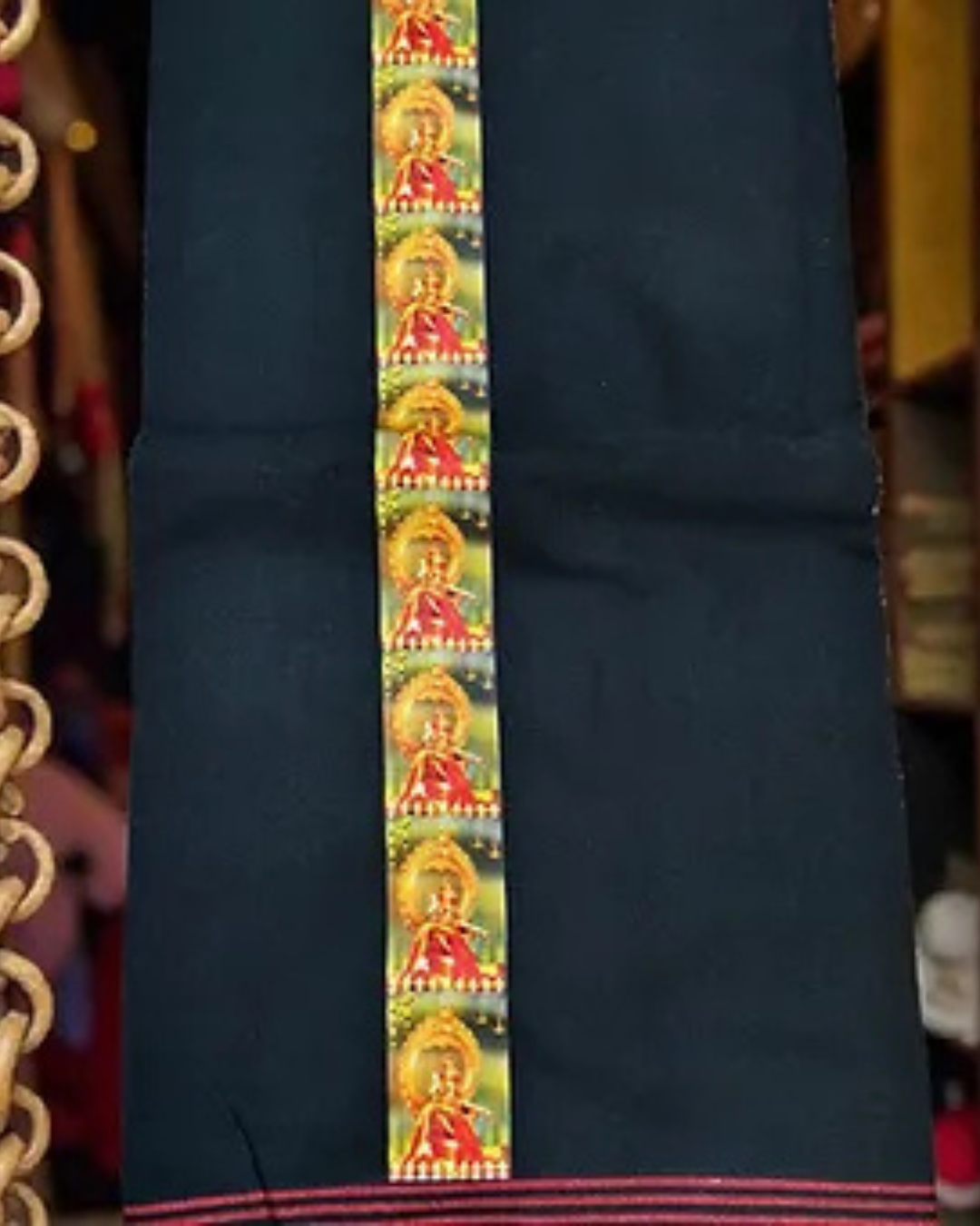 Sabarimala Black Mundu with Swamy Ayappa print 2 meter dhoti