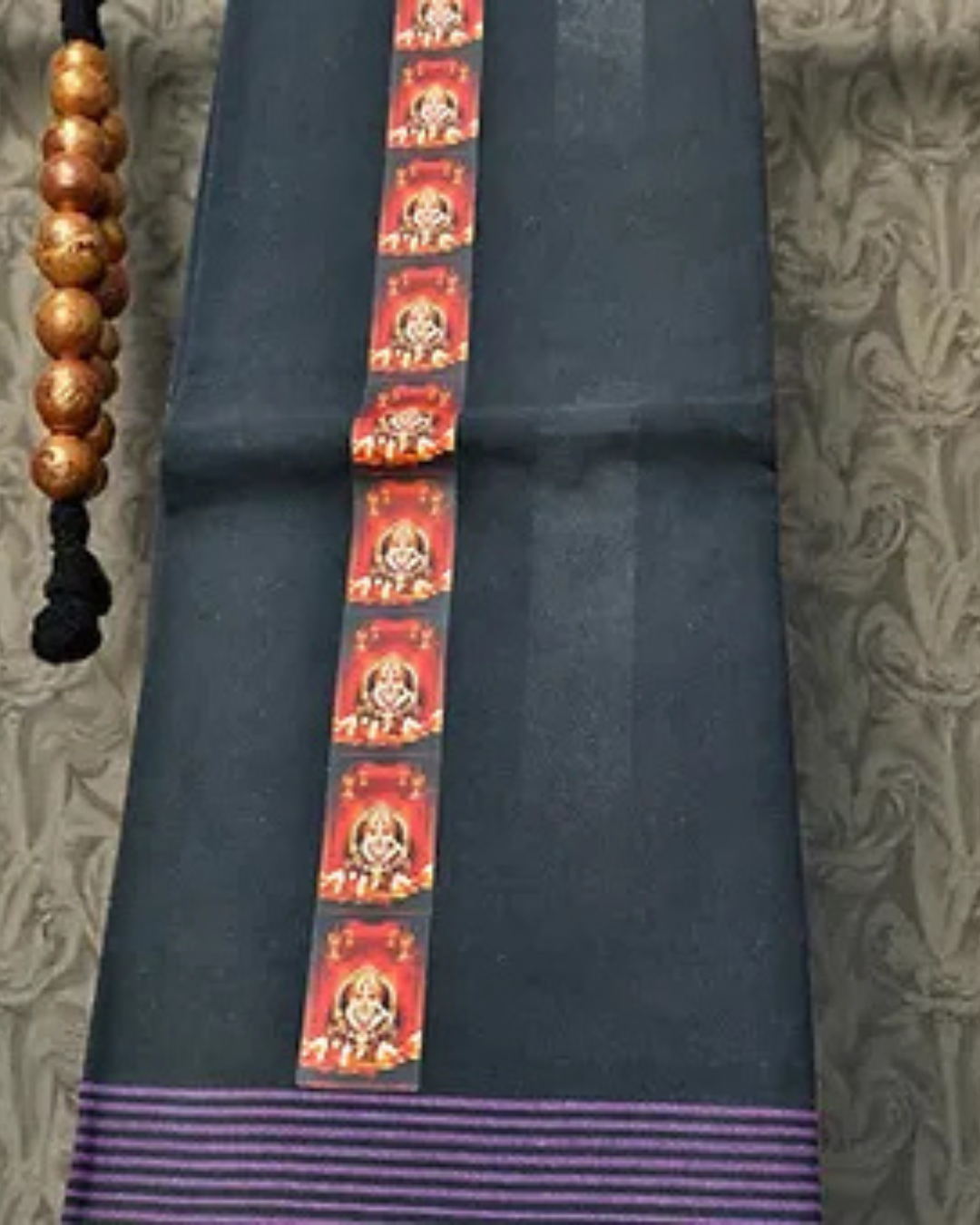 Sabarimala Black Mundu with Swamy Ayappa print 2 meter dhoti