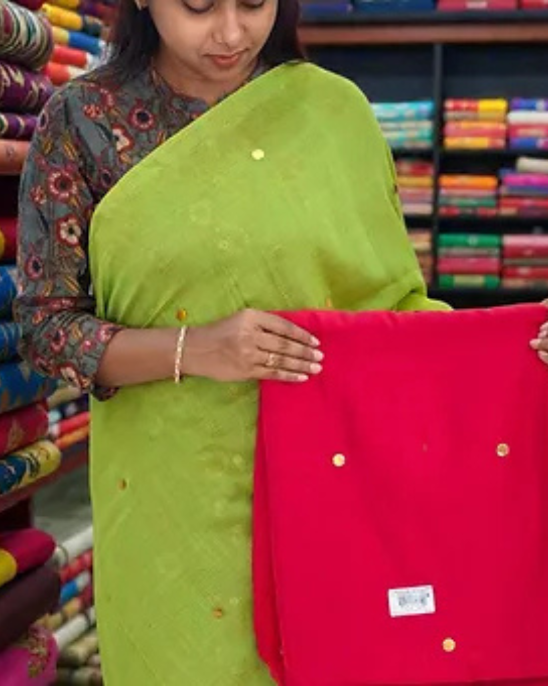 Mul Mul Saree With Running Sequence Work