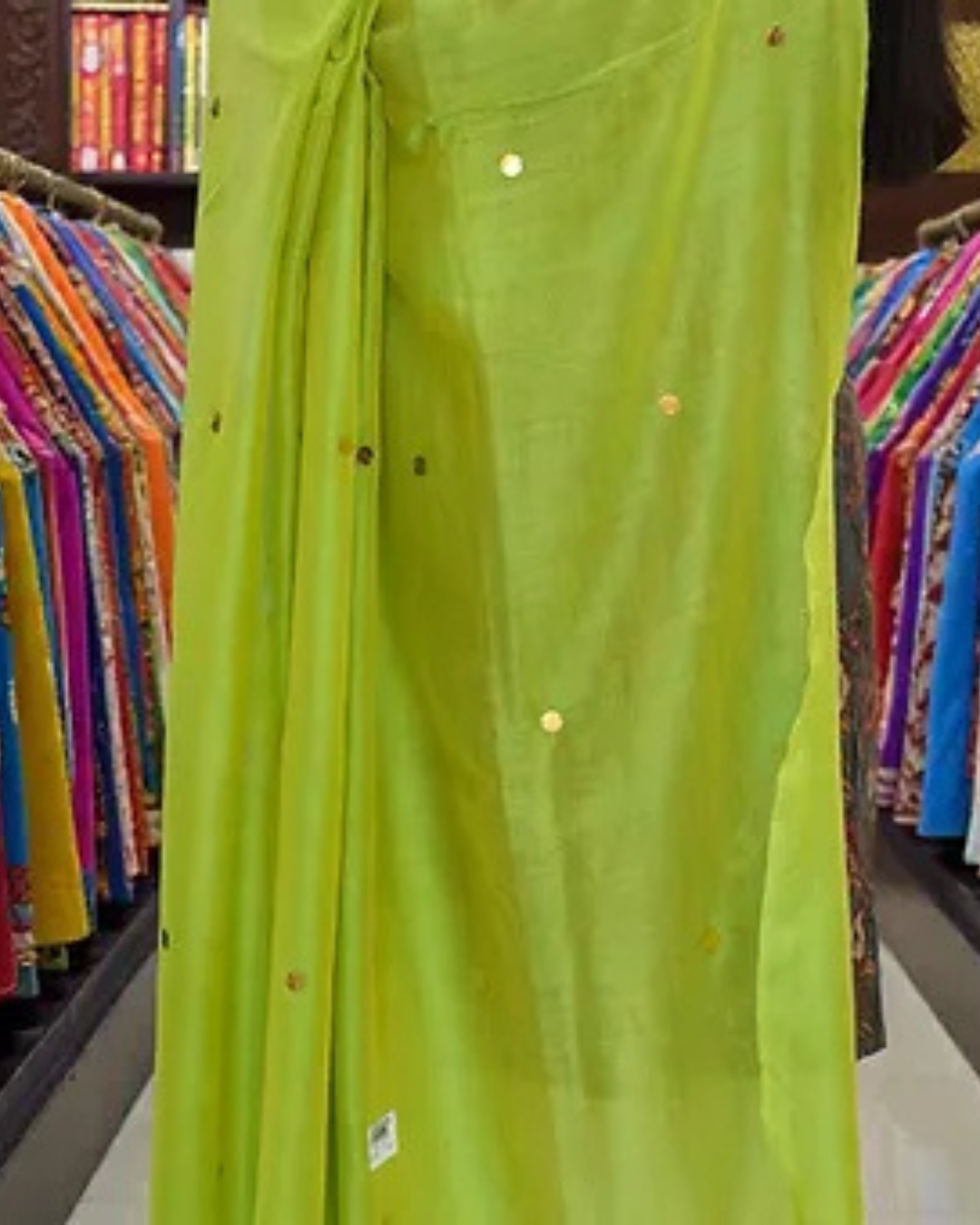 Mul Mul Saree With Running Sequence Work