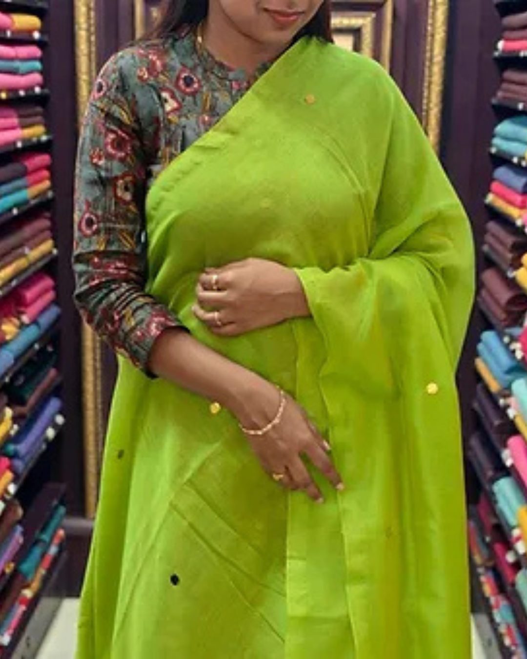 Mul Mul Saree With Running Sequence Work
