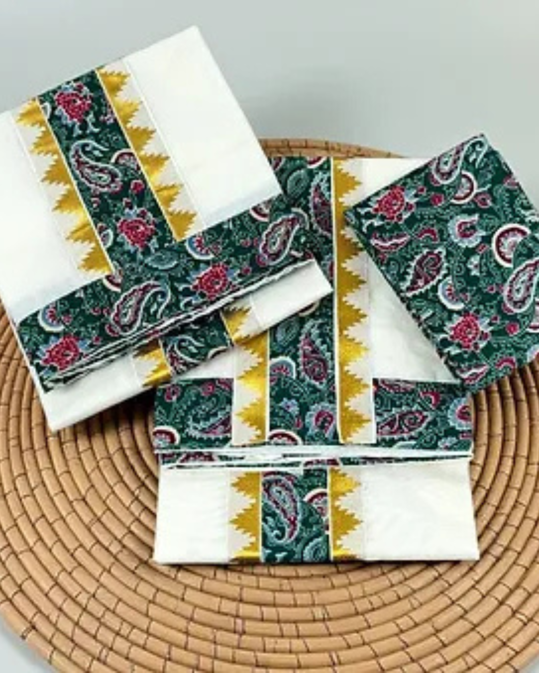 Ajrakh Set Mundu exclusive pattern 2.80 mtr extra length with blouse
