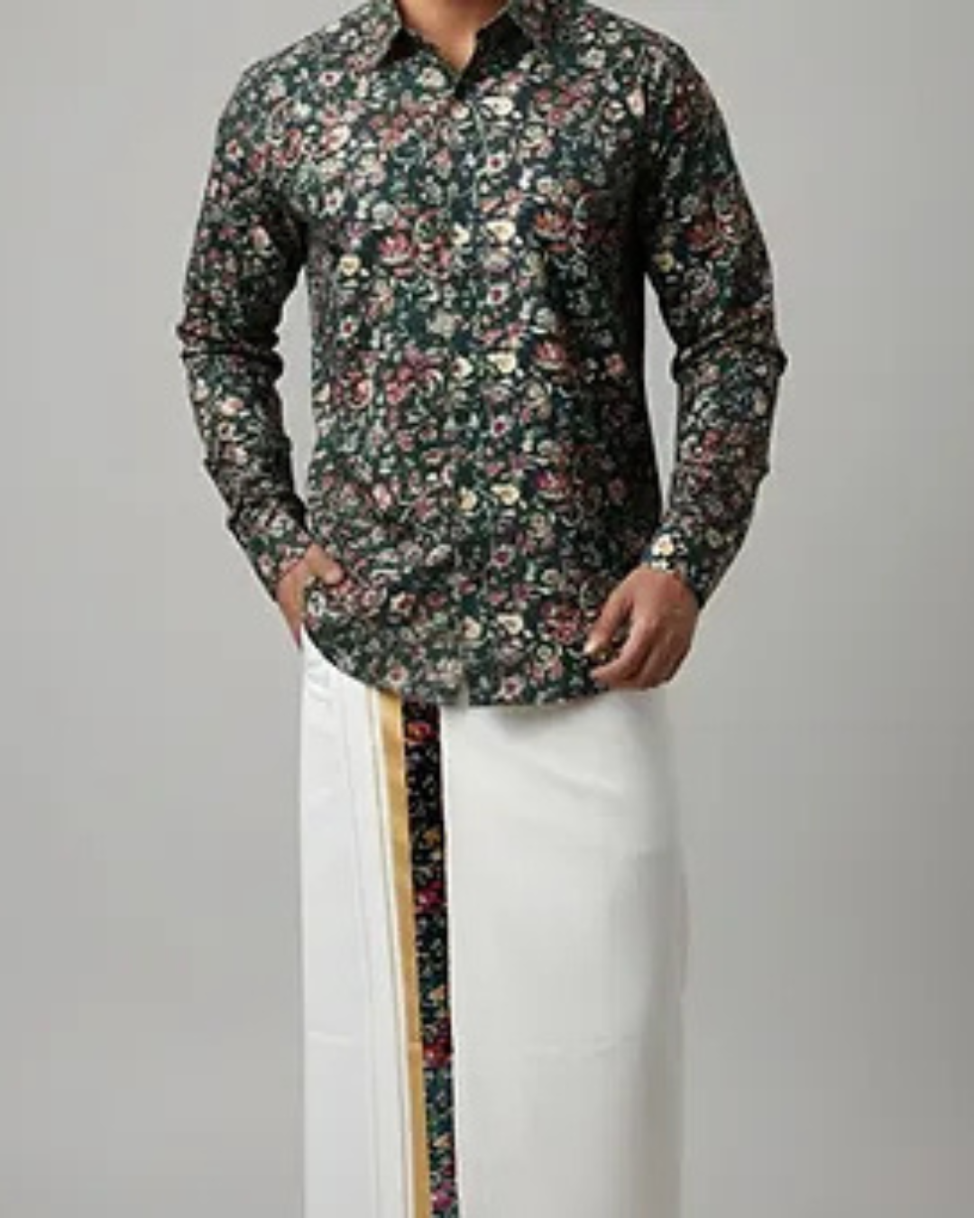 Men's Ajrakh Shirt and Dhoti Combo