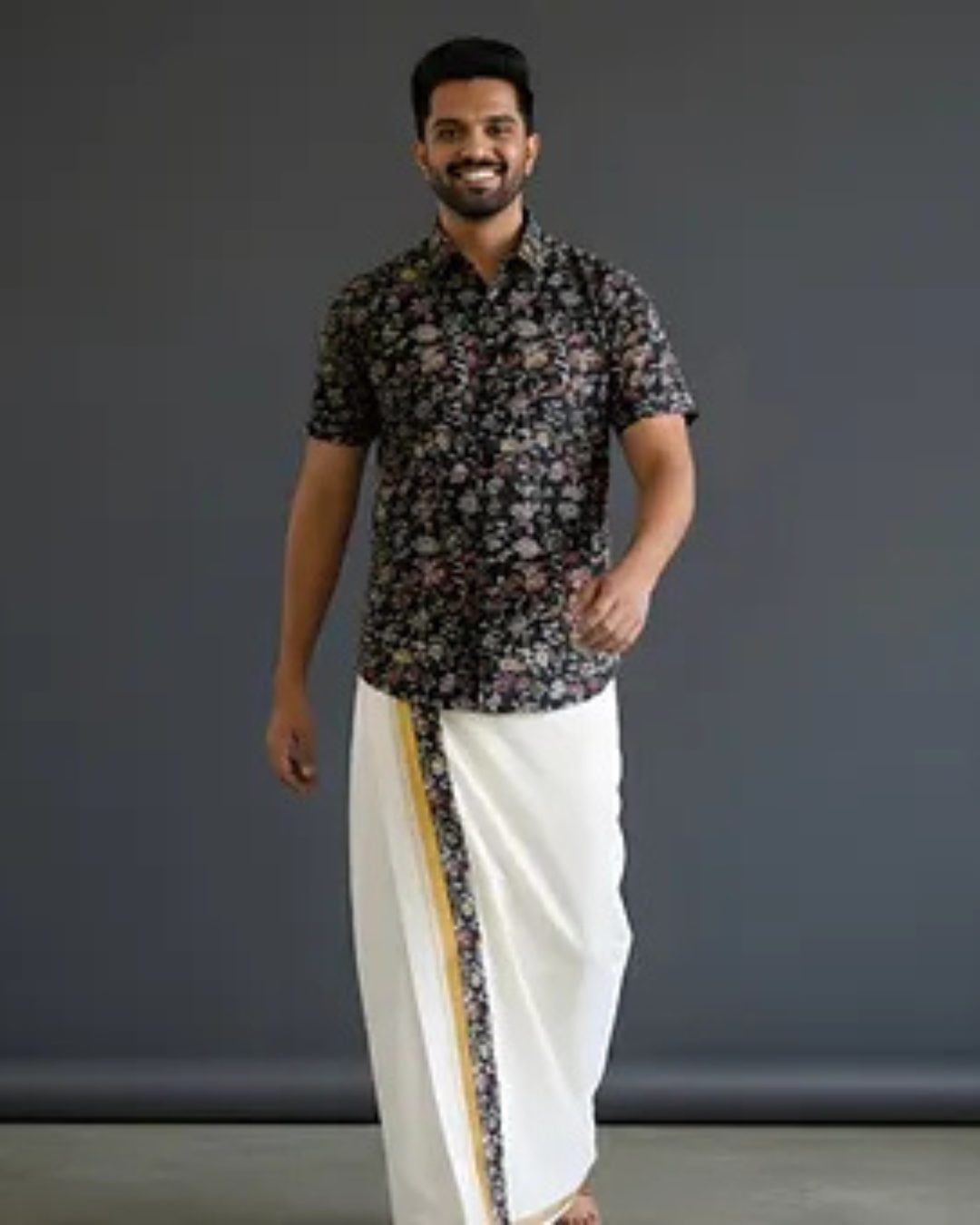 Men's Ajrakh Shirt and Dhoti Combo