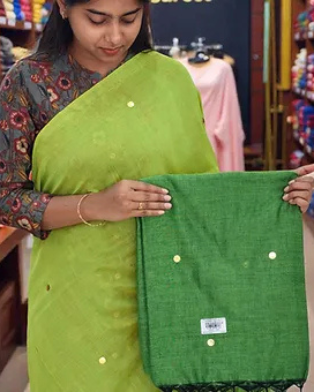 Mul Mul Saree With Running Sequence Work