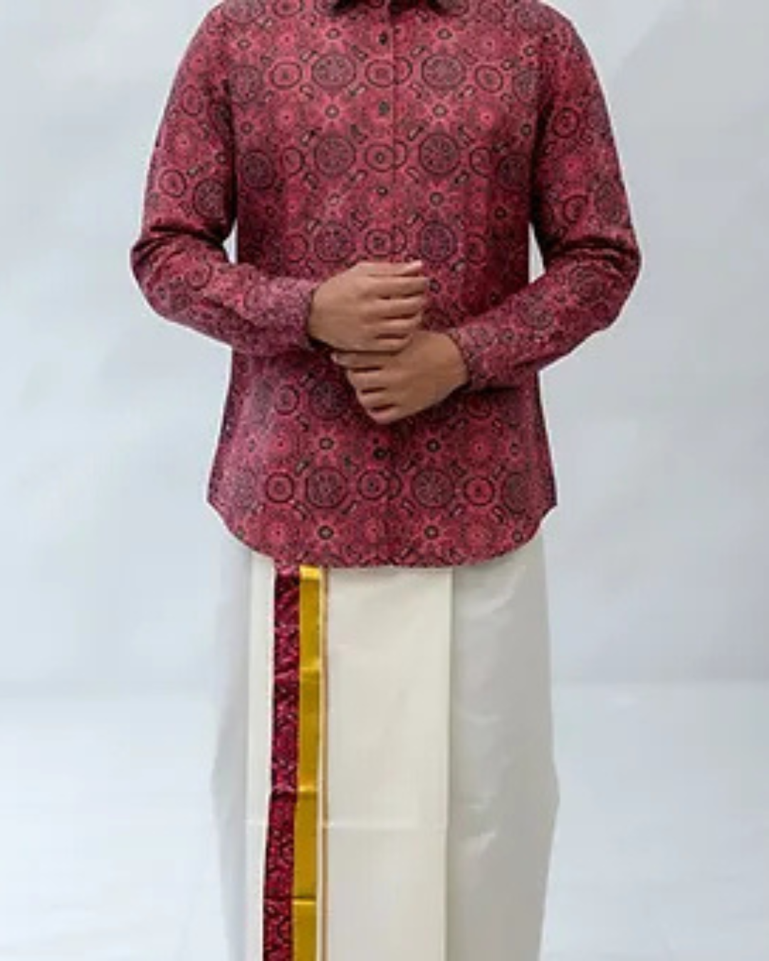 Men's Ajrakh Shirt and Dhoti Combo