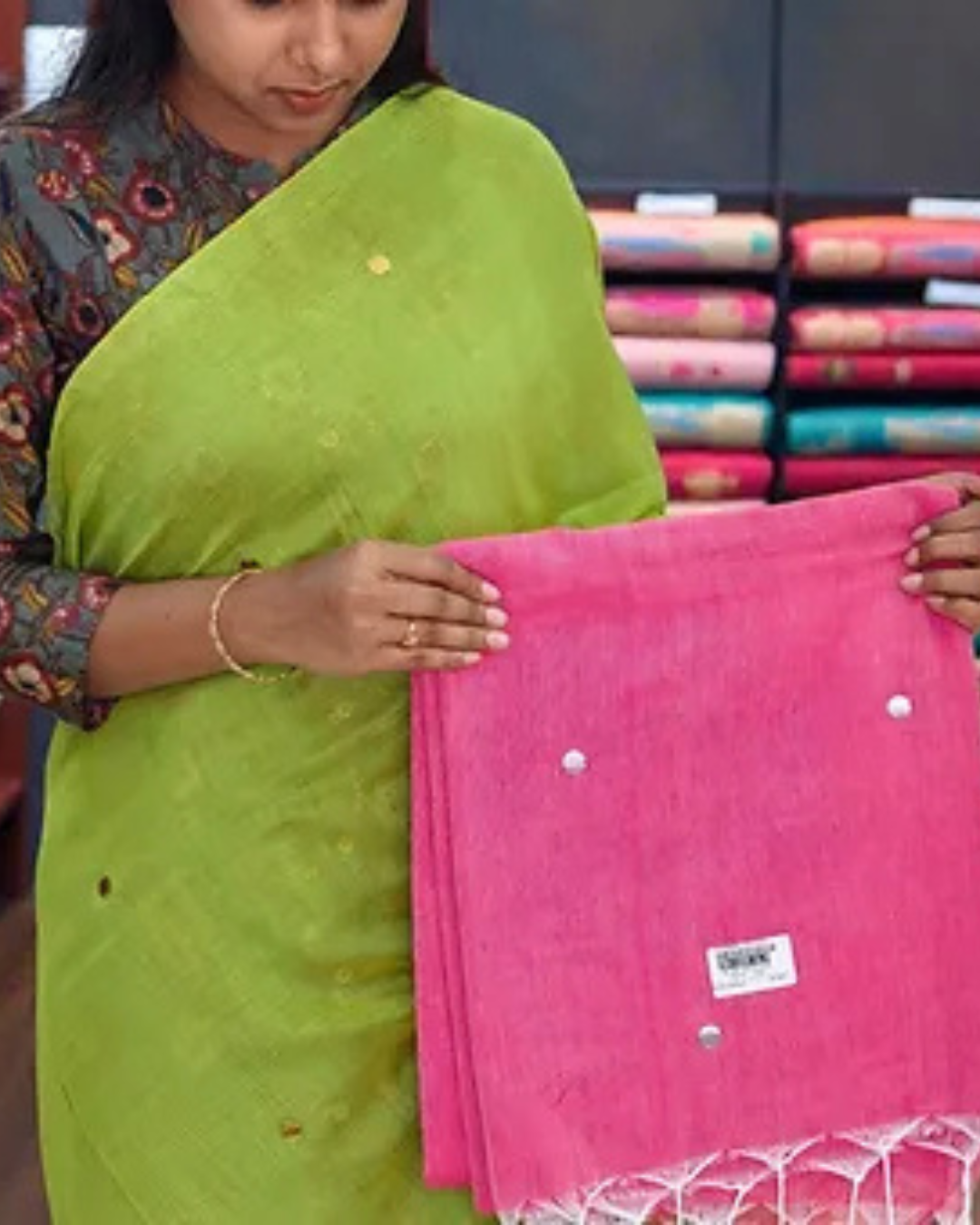 Mul Mul Saree With Running Sequence Work