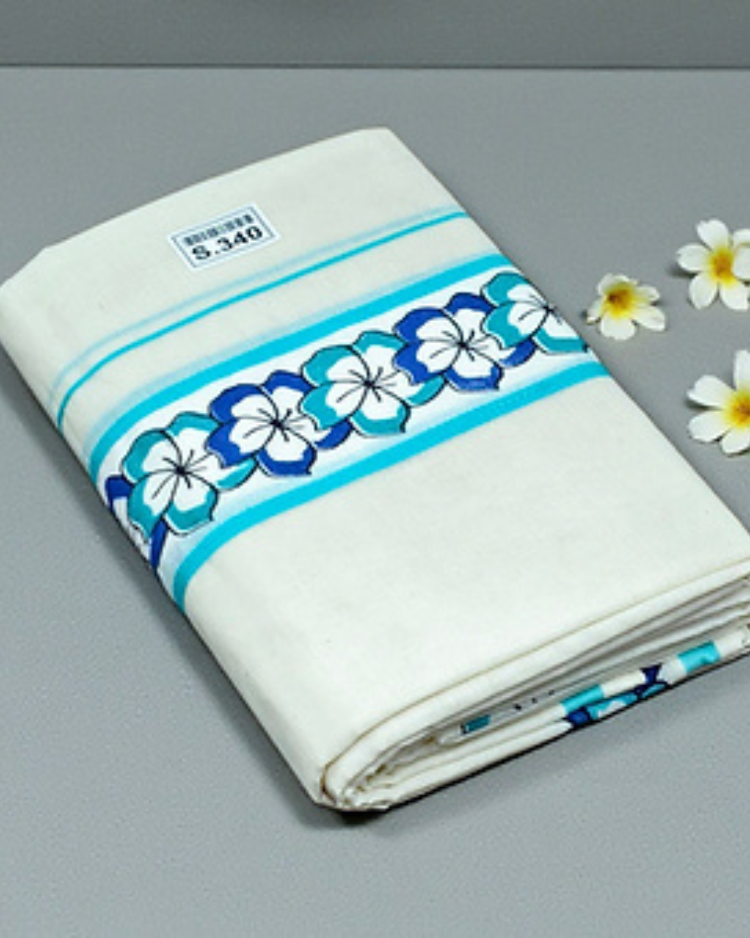 Flower design set mundu for womens pure cotton