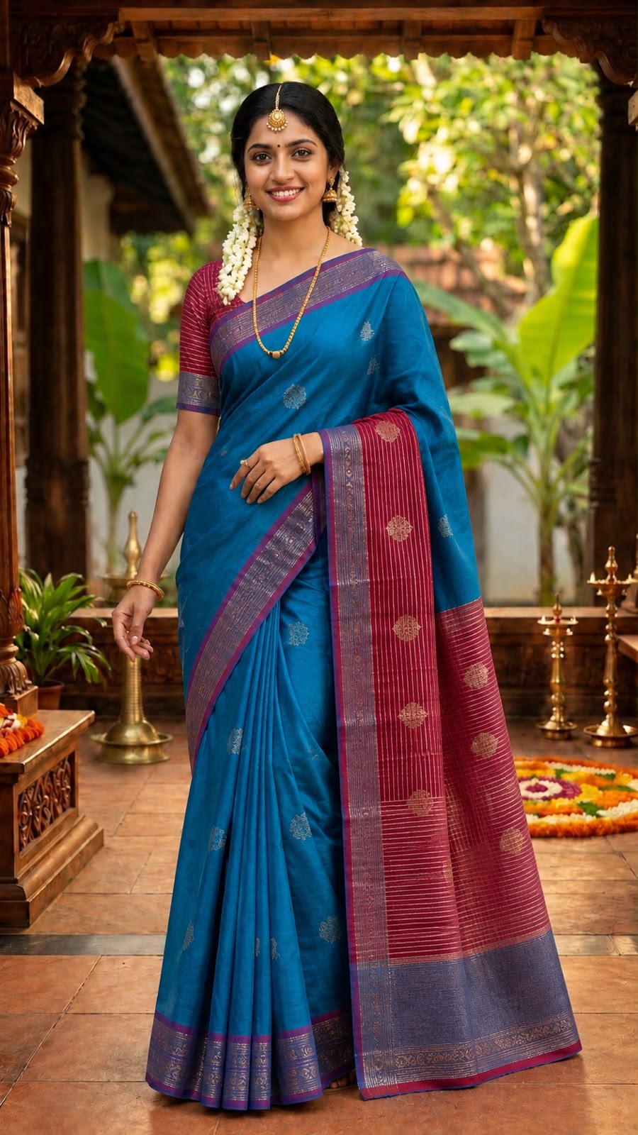 Mangalaya pattu saree Grand look with blouse
