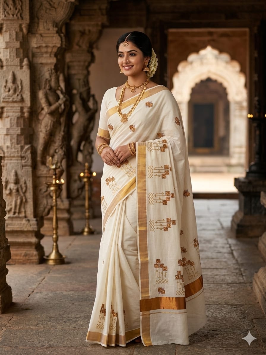 Pure Cotton Embroidery Saree Full body with blouse