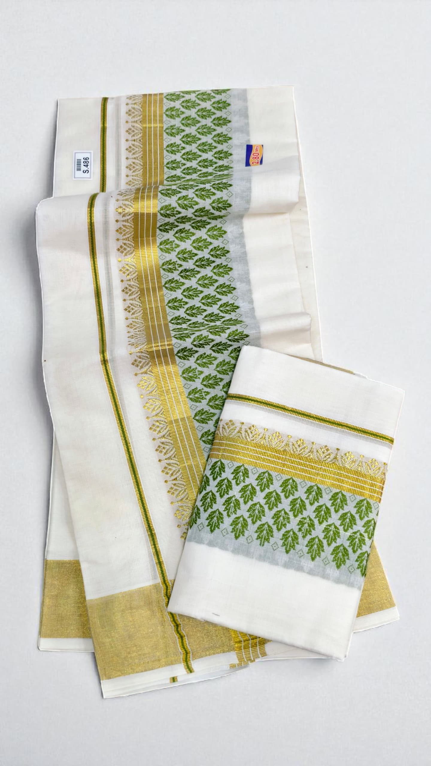 Kuthampully Premium Bhel Border Design Set Mundu extra length with exclusive design