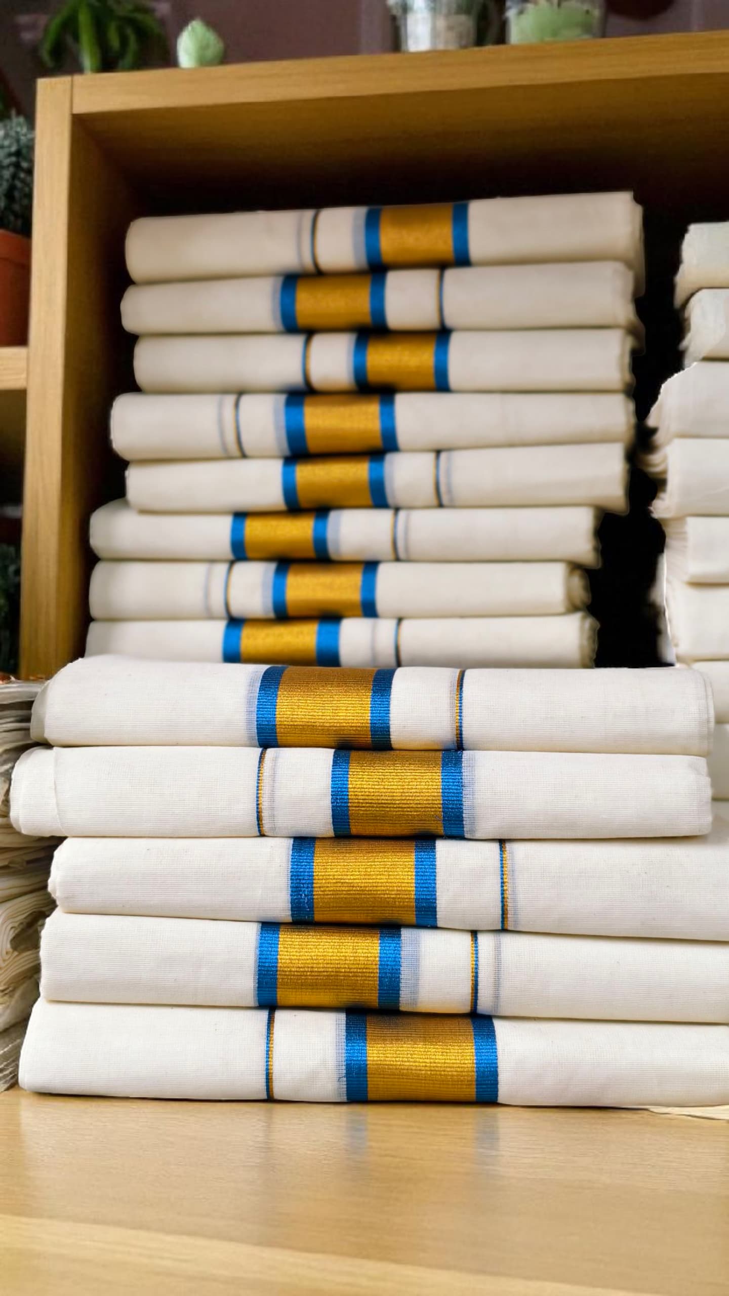 Cotton Set Mundu fancy border extra length | Kuthampully