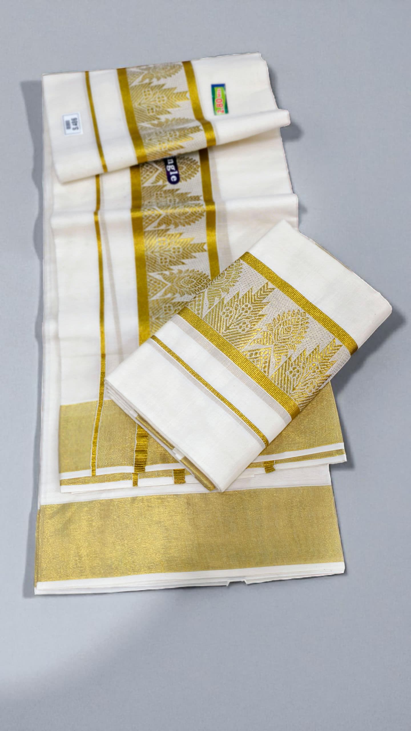 Kuthampully Premium Bhel Border Design Set Mundu extra length with exclusive design