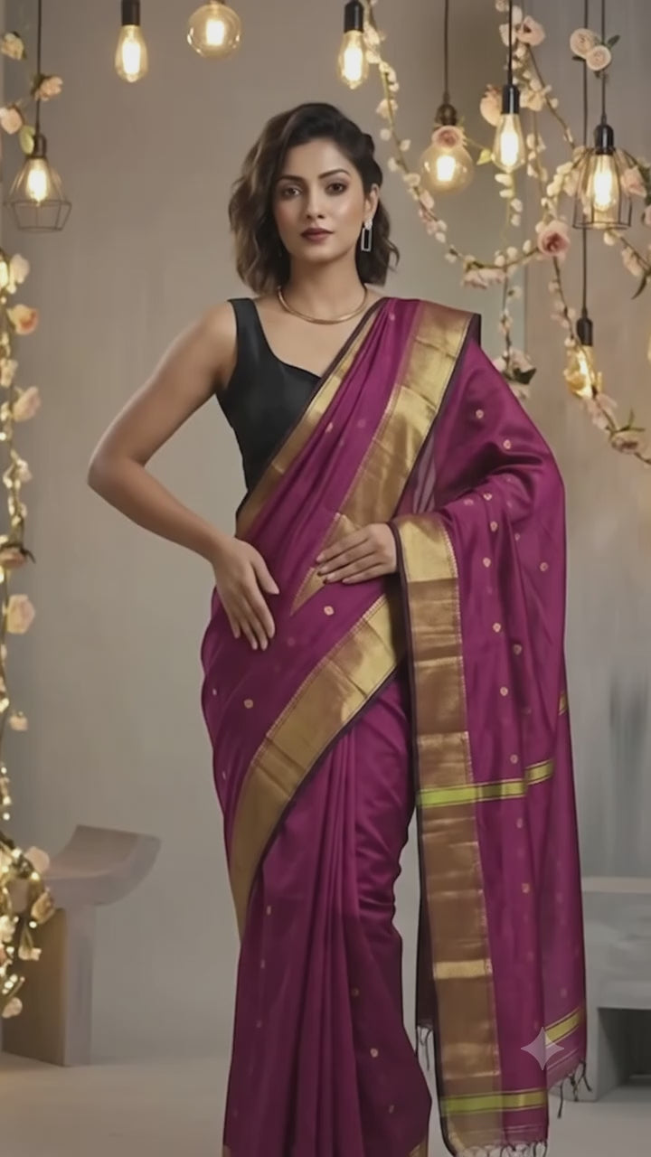 Kanchi Cotton Mul saree with grand rich quality with blouse