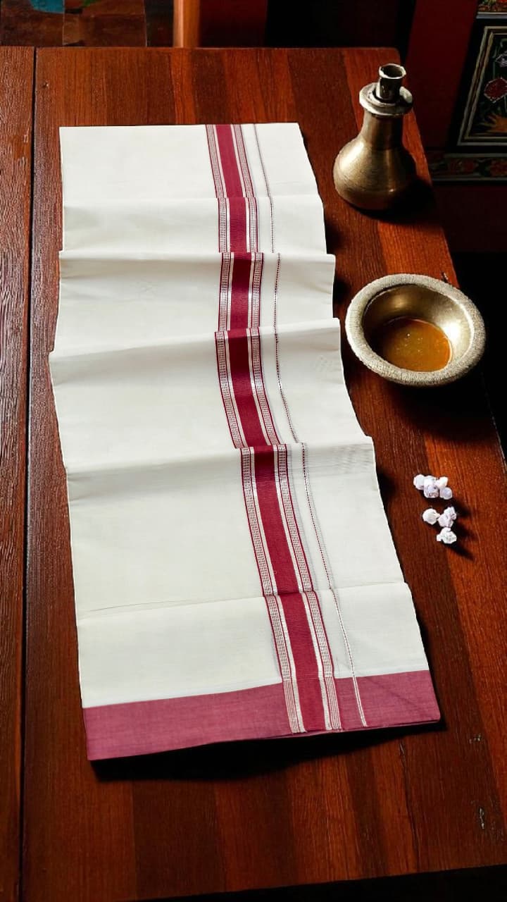 100*100 Pure Cotton Dothi Original Kuthampully _ Double Dothi