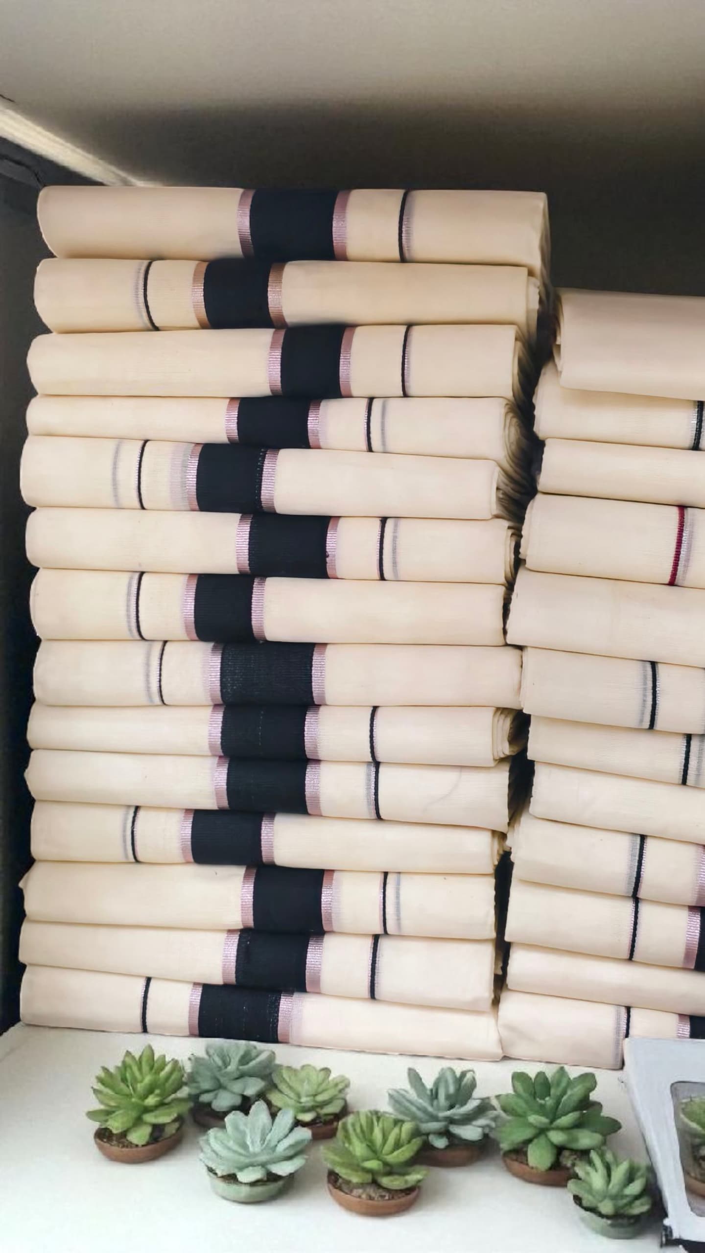 Cotton Set Mundu fancy border extra length | Kuthampully