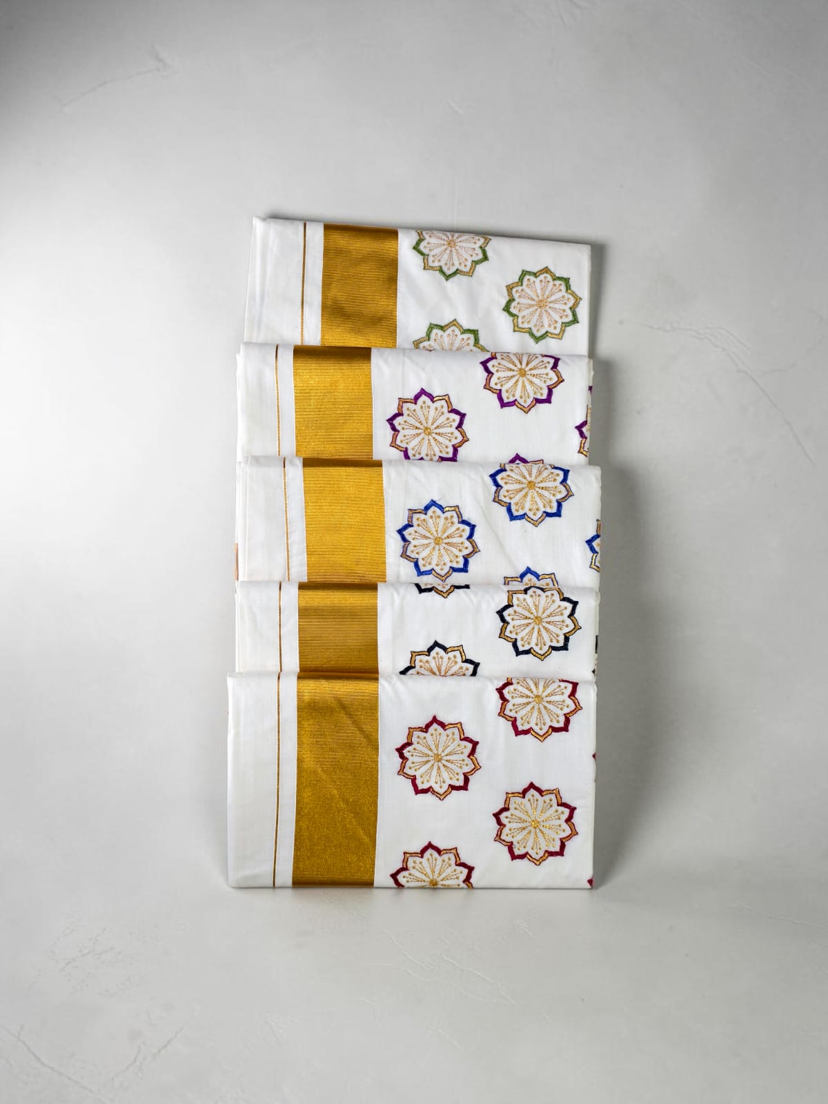 Pure Cotton Embroidery Saree Full body with blouse Flower Embroidery