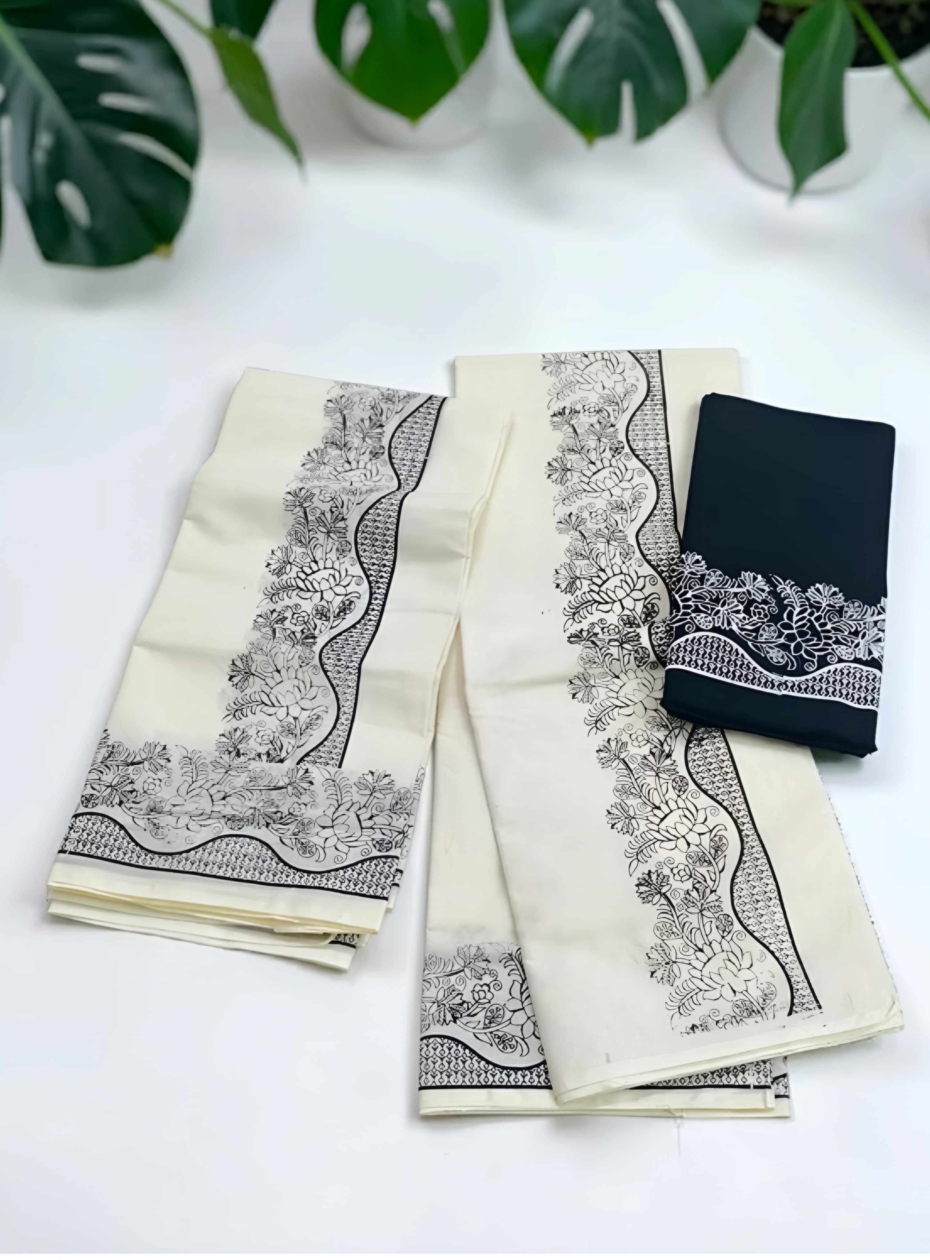Kerala Set mundu trending collection with blouse full print extra length