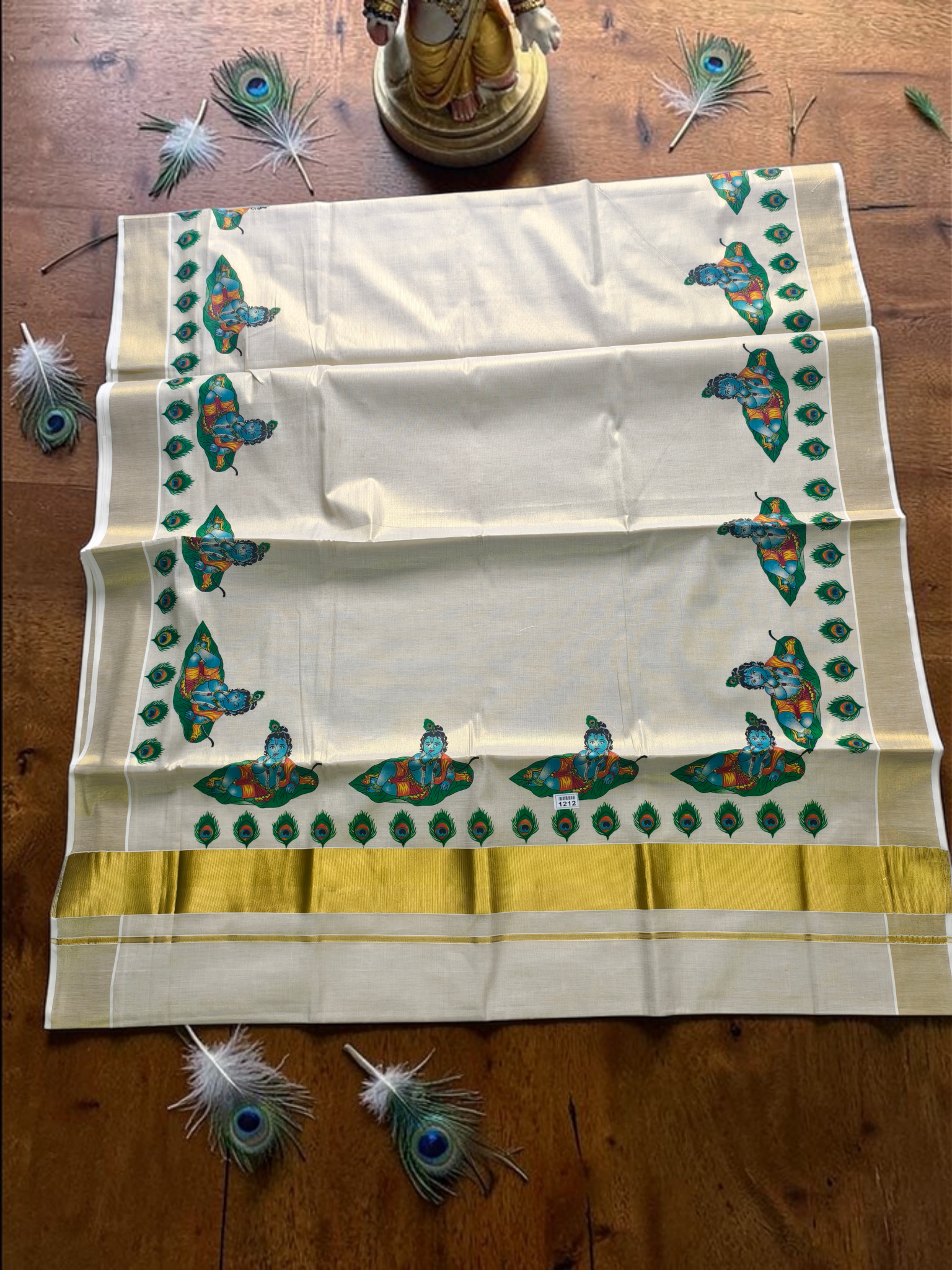 Kerala Tissue mural painting saree with blouse _ vishu collection