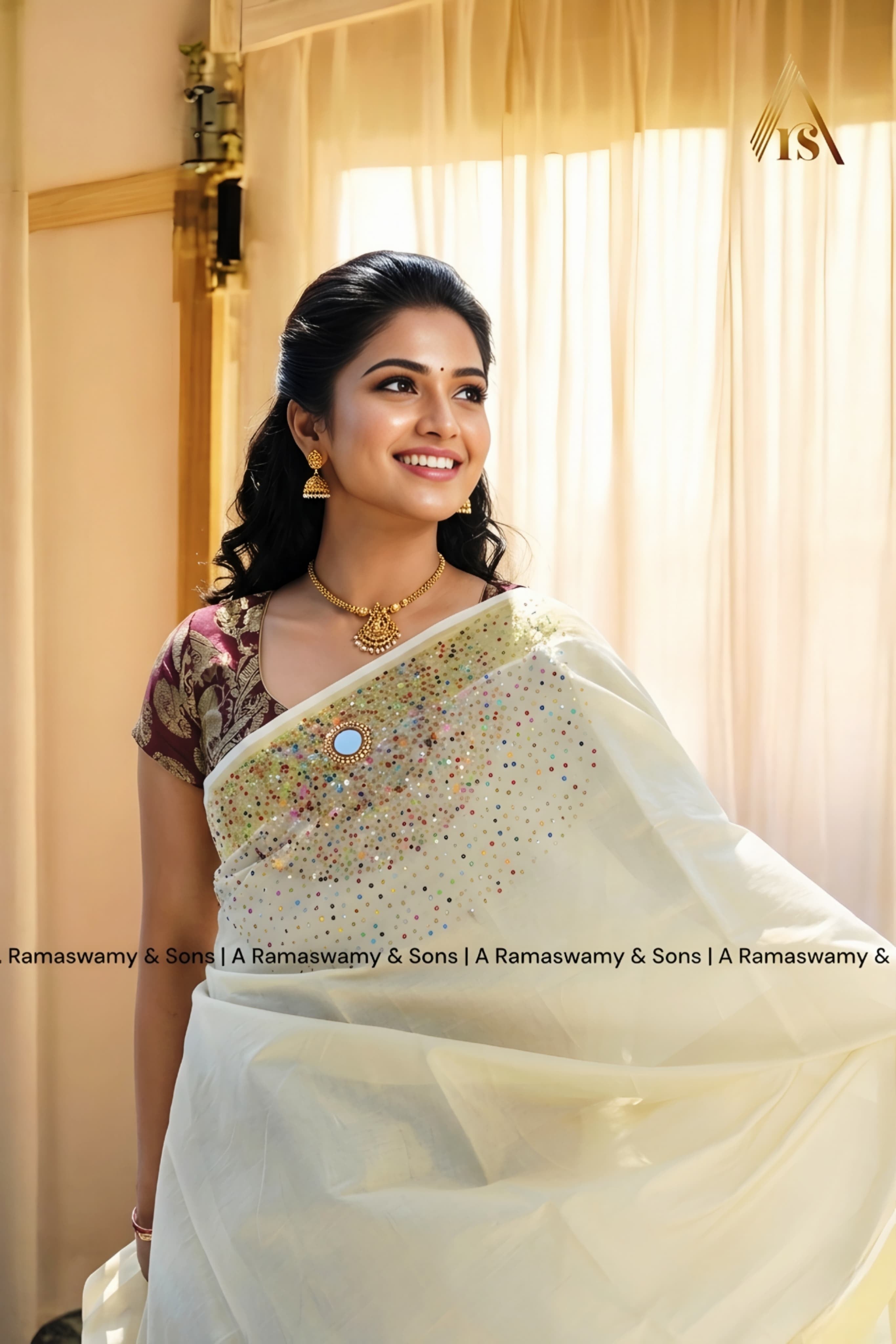 Tissue Saree Premium Hand Work _ Kerala saree 6.25mtr