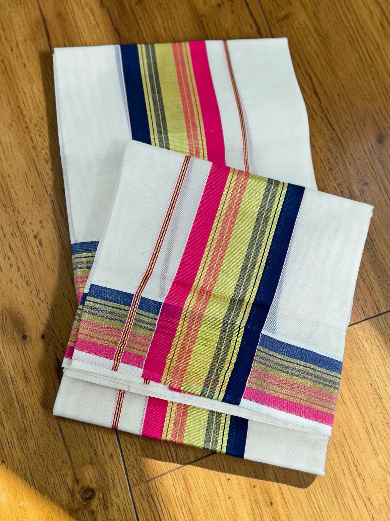 Kerala pure cotton set mundu extra length _ Kuthampully
