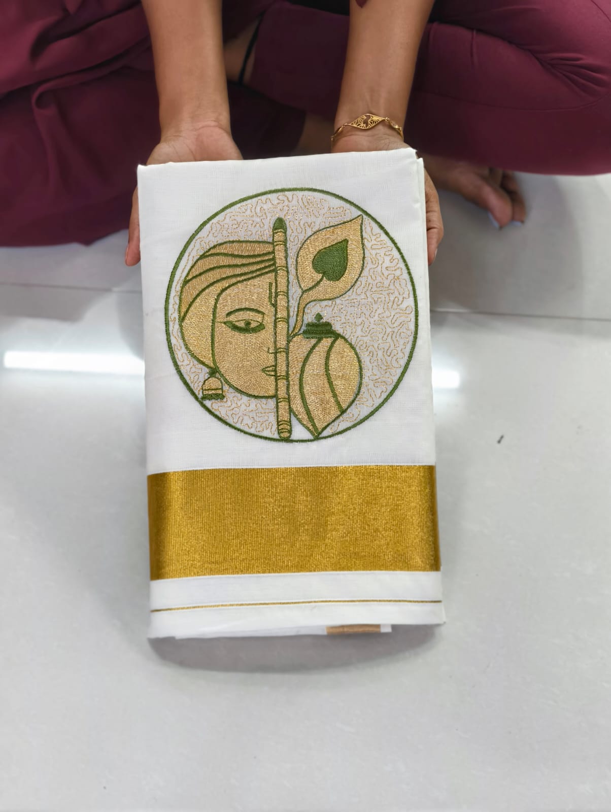 Pure Cotton Embroidery Saree Full body with blouse