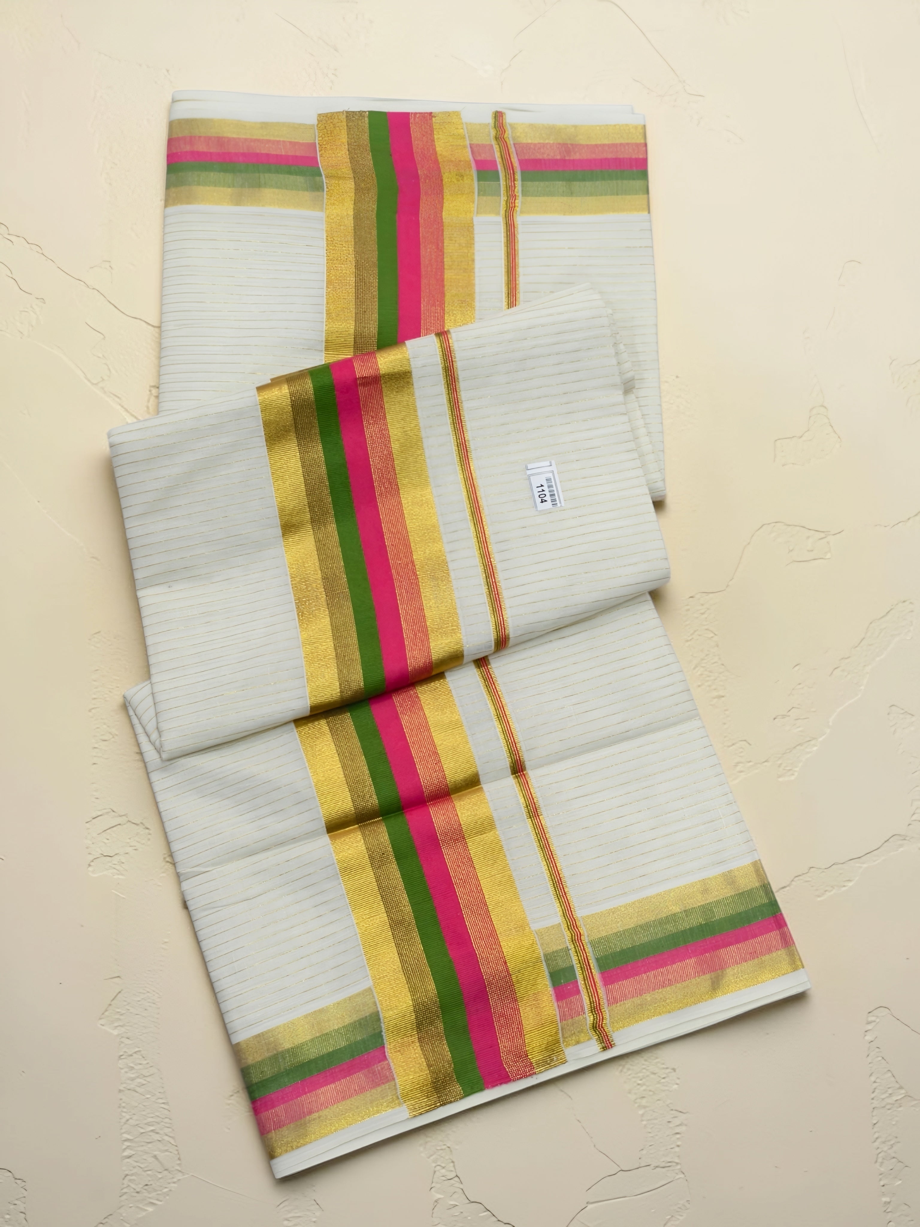 Premium Set saree with traditional color border and Stripe