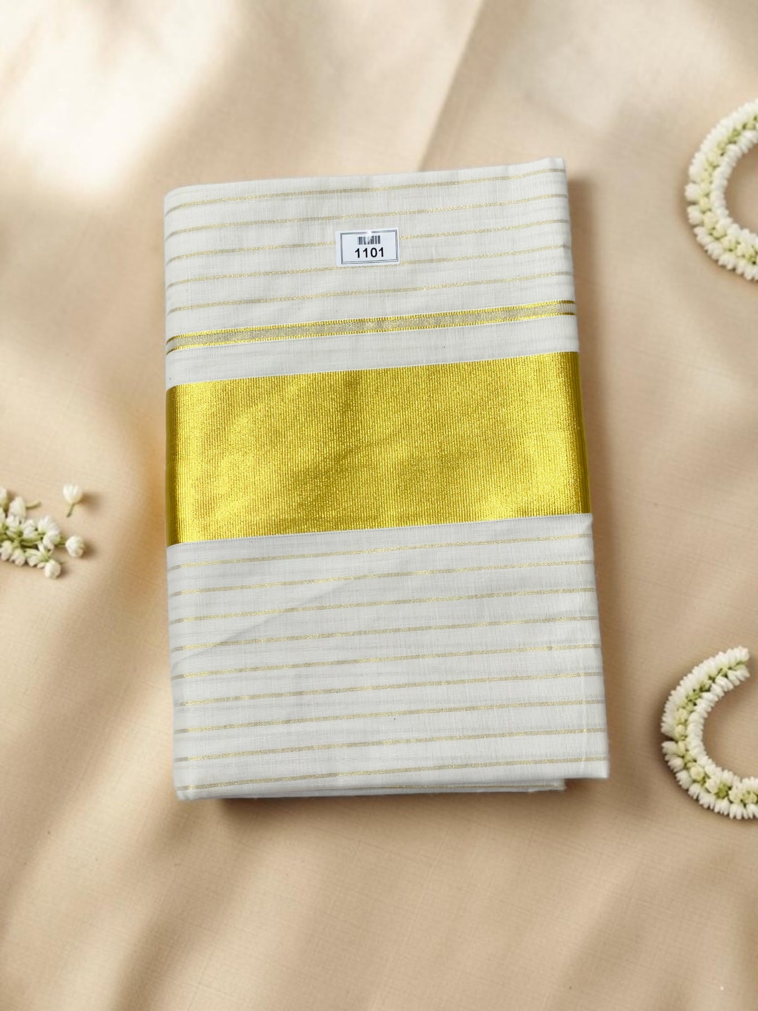 Handloom replica premium kasavu saree stripe with blouse