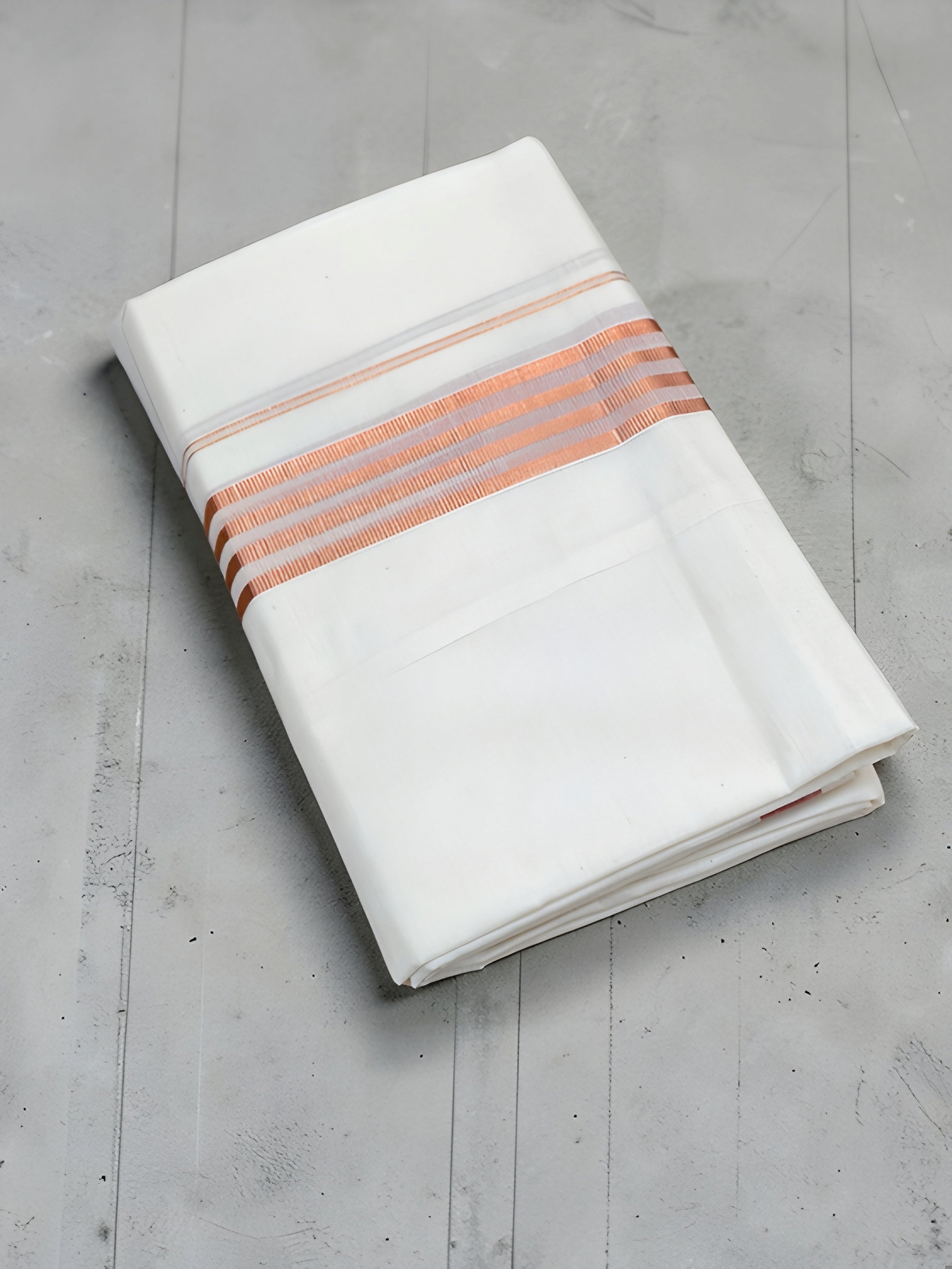 Copper style mens double dhoti 4 meter Pure cotton with high quality copper jeri