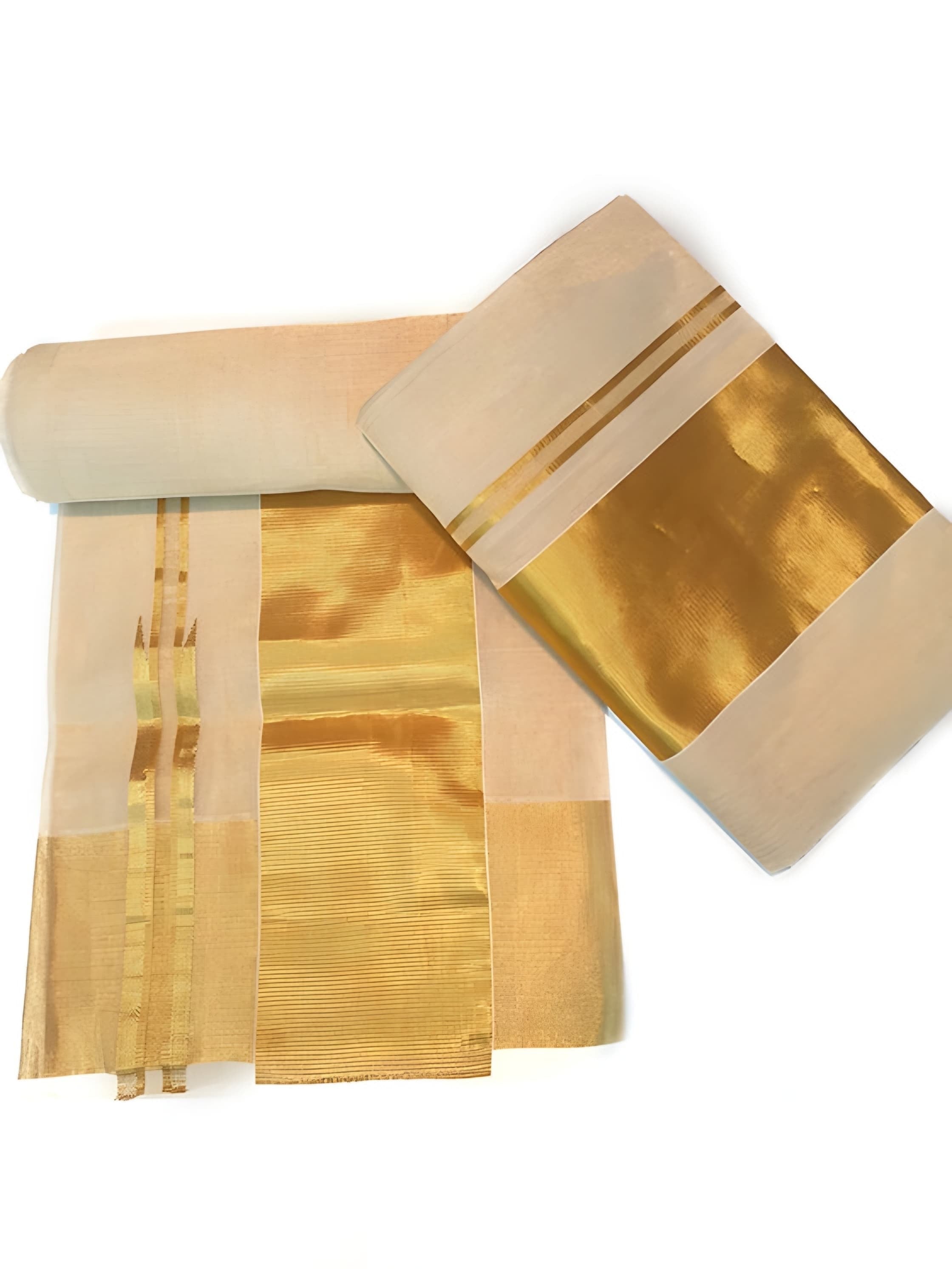 KUTHAMPULLY HANDLOOM TISSUE SAREE 5" inch WITH BLOUSE