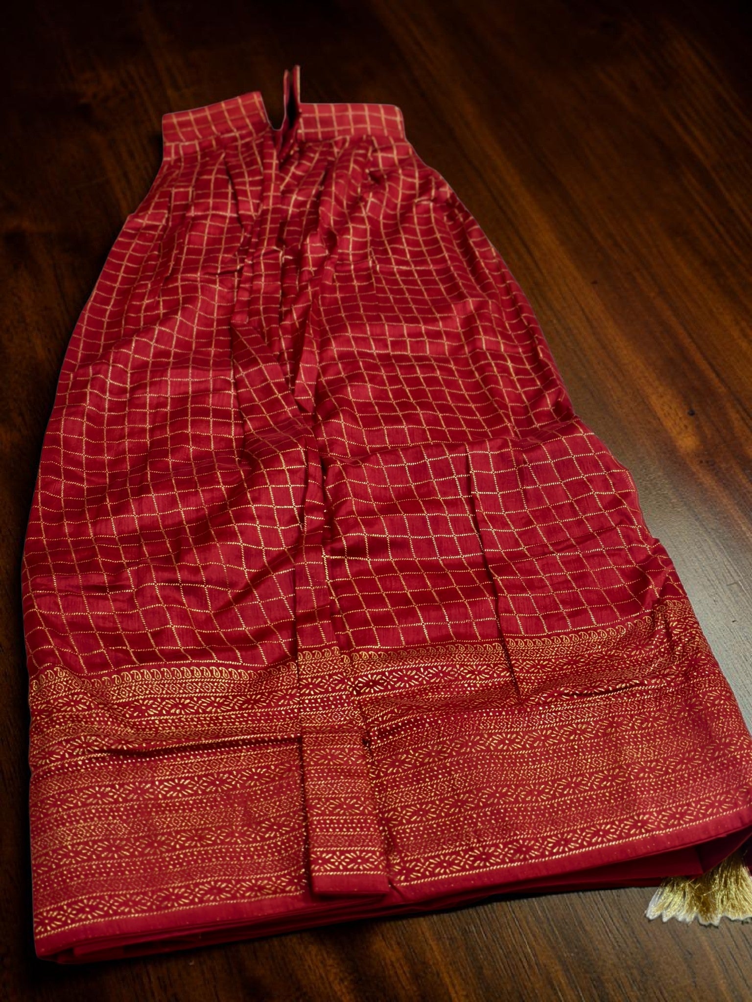 Check davani chettinadu style semi stitched with blouse and dupatta 3 psc