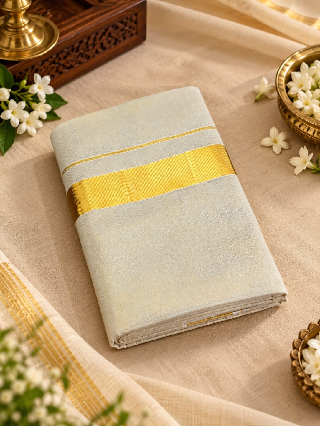 Handloom quality Tissue Men's Dhoti 4 meter