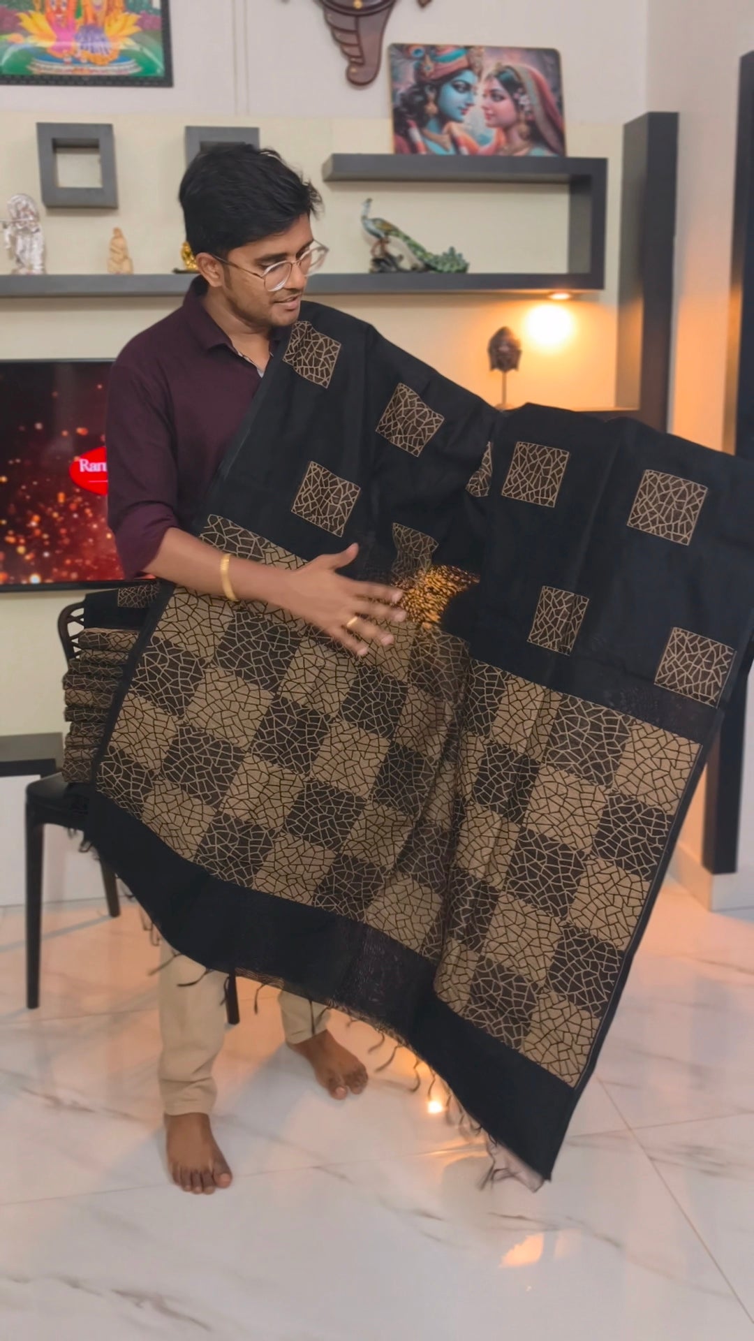 Cotton kora Elegant saree for function spider design