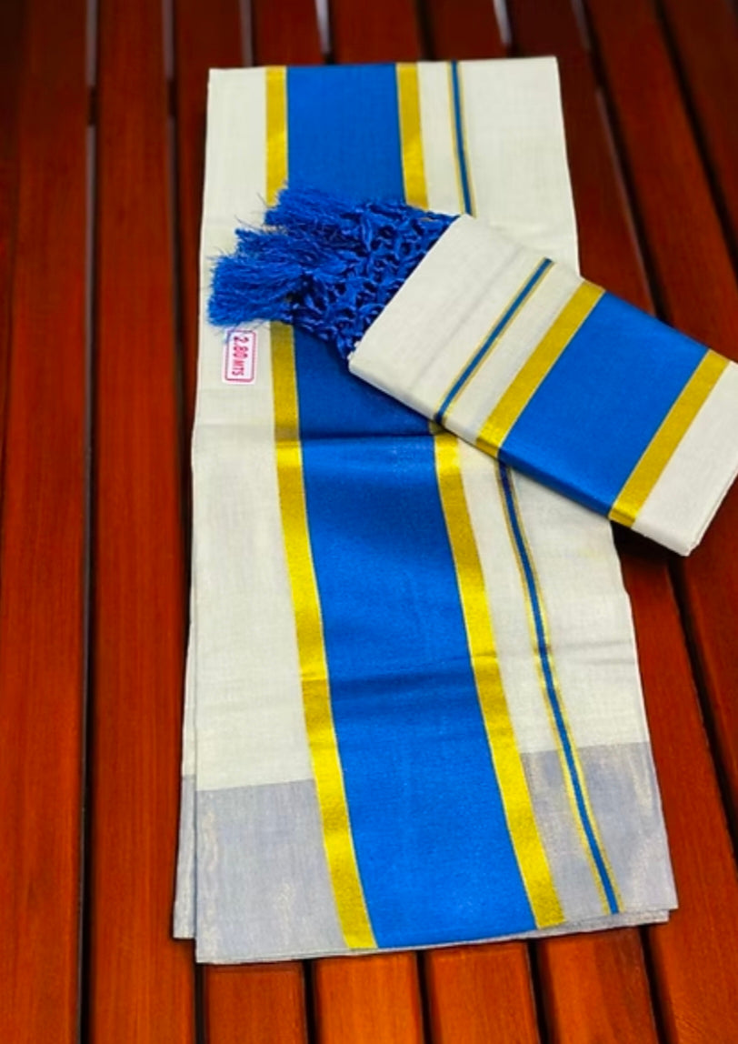 Tissue Color Set mundu With Kunjalam 2.80mtr