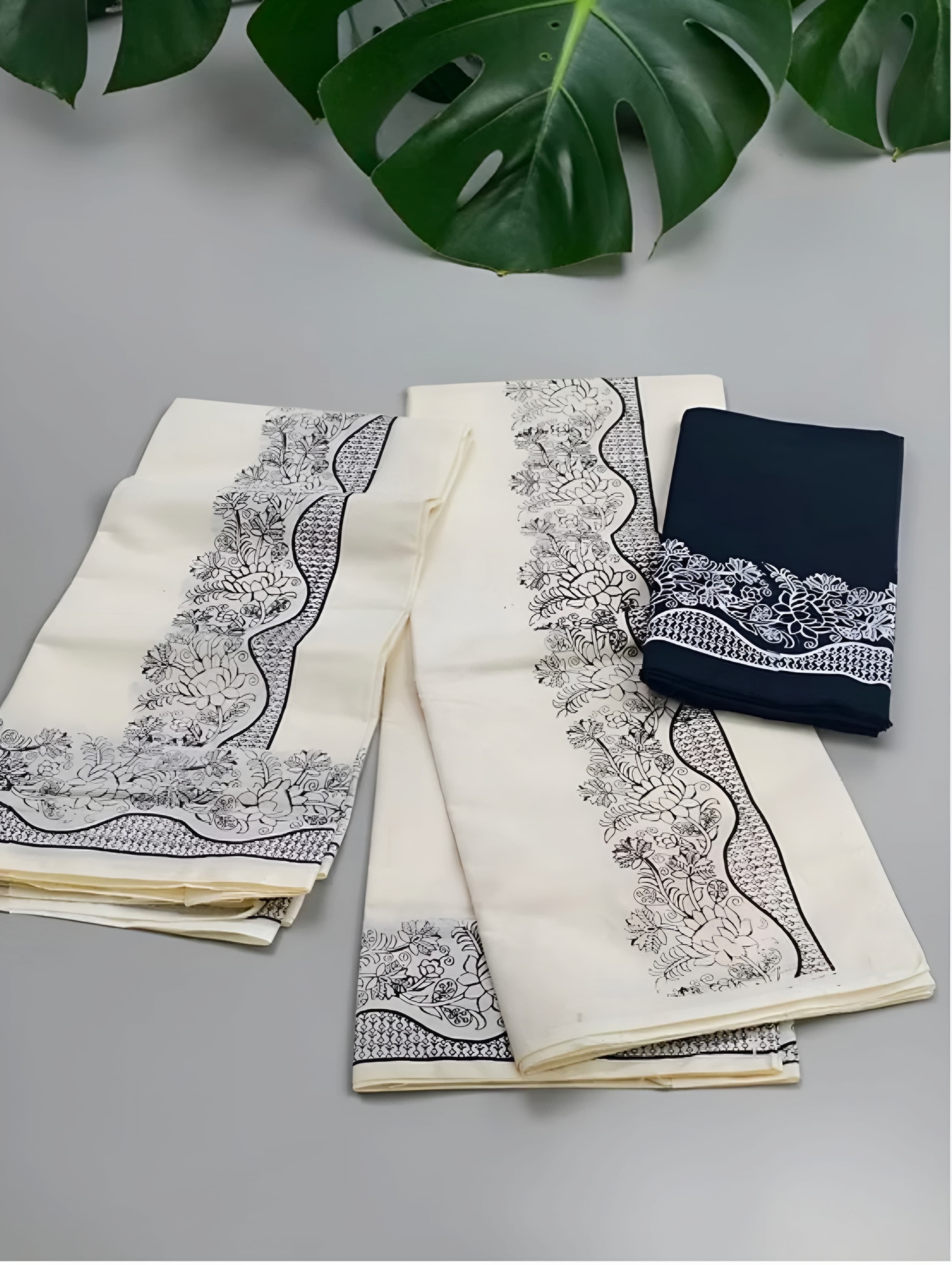 Kerala Set mundu trending collection with blouse full print extra length