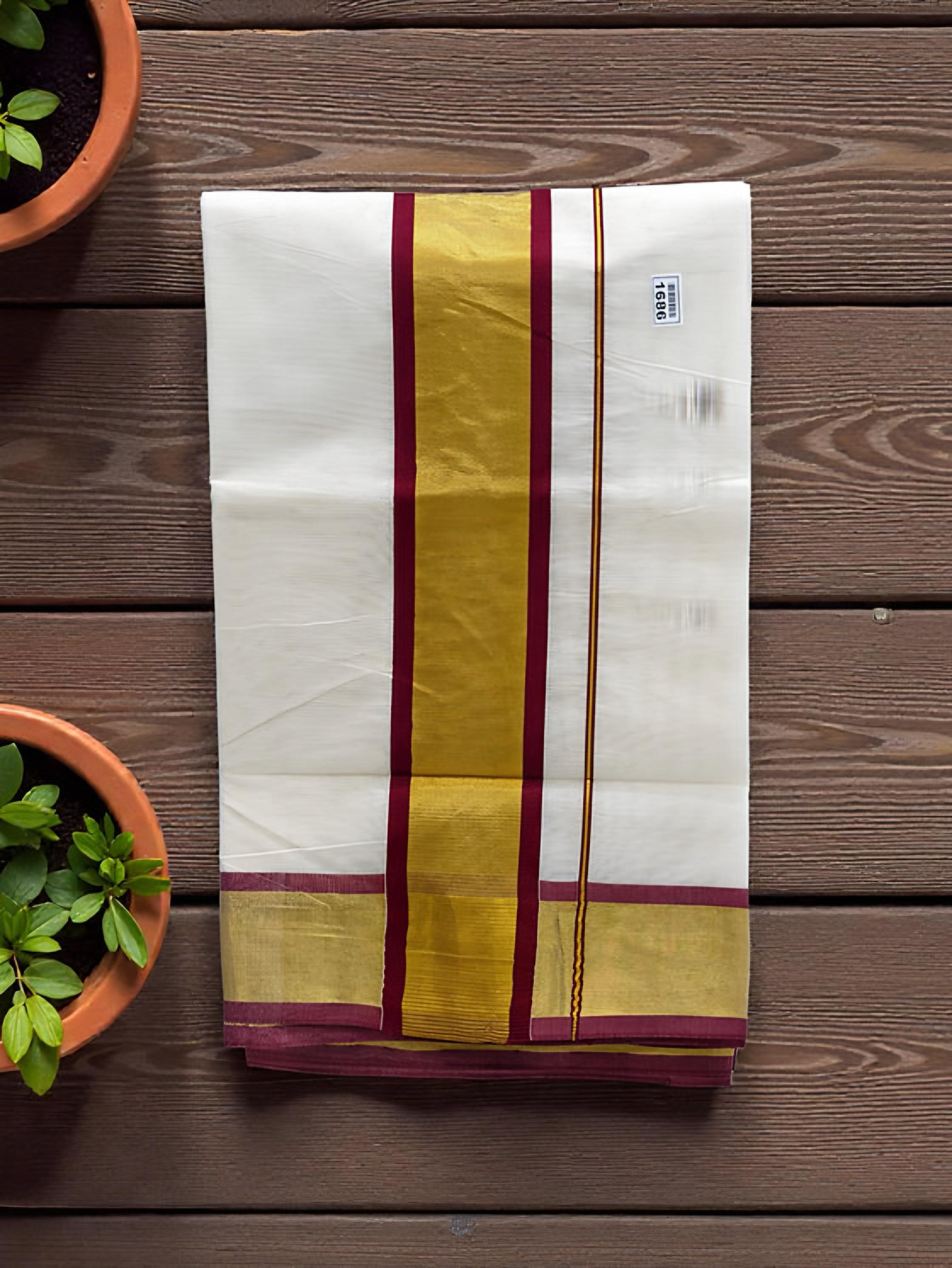 Pure cotton 4 inch color border set sarees with blouse